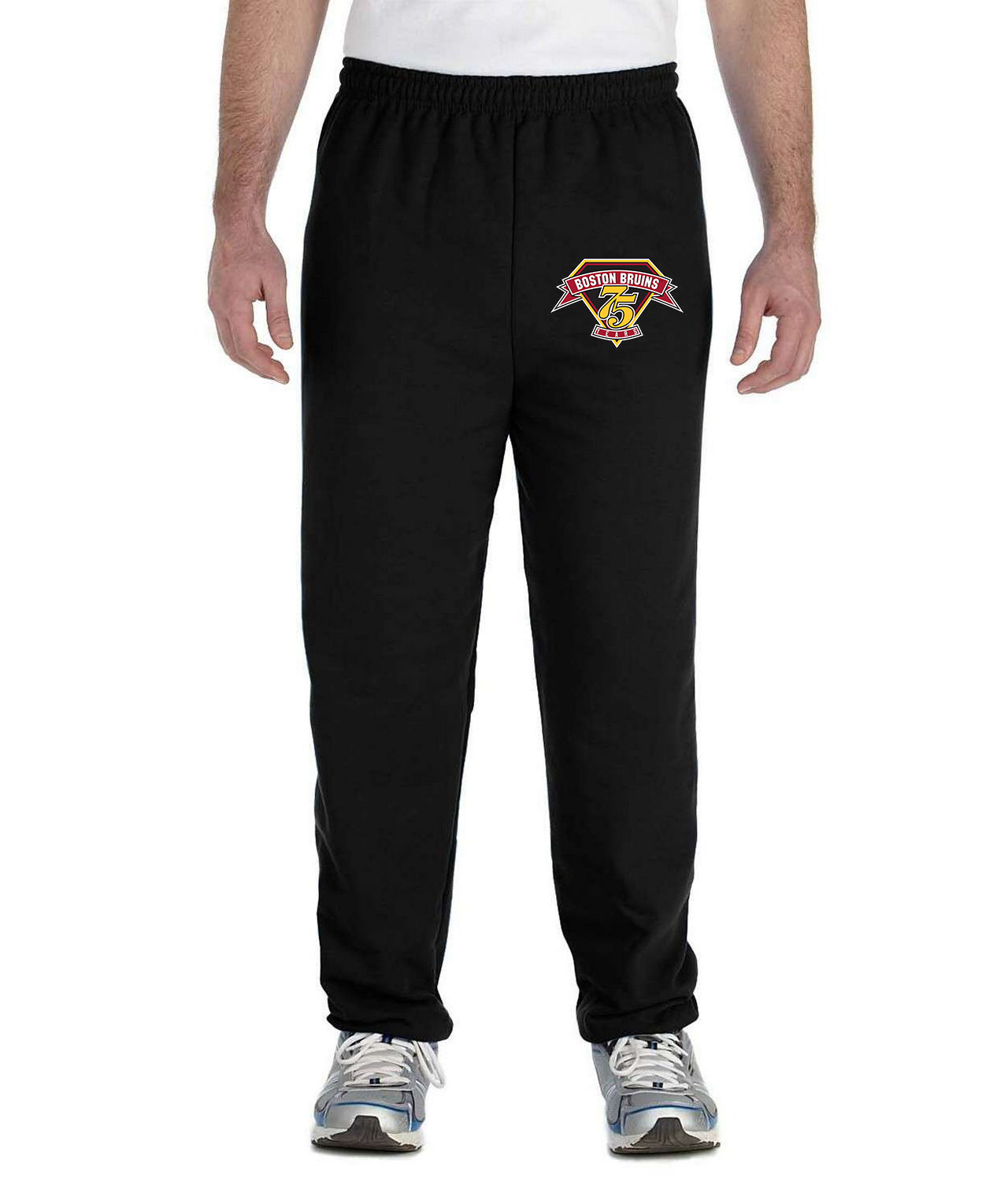 75th Anniversary Of The Boston Bruins Logo Symbol Emblem Customized Design on Unisex Closed-Bottom Sweatpants