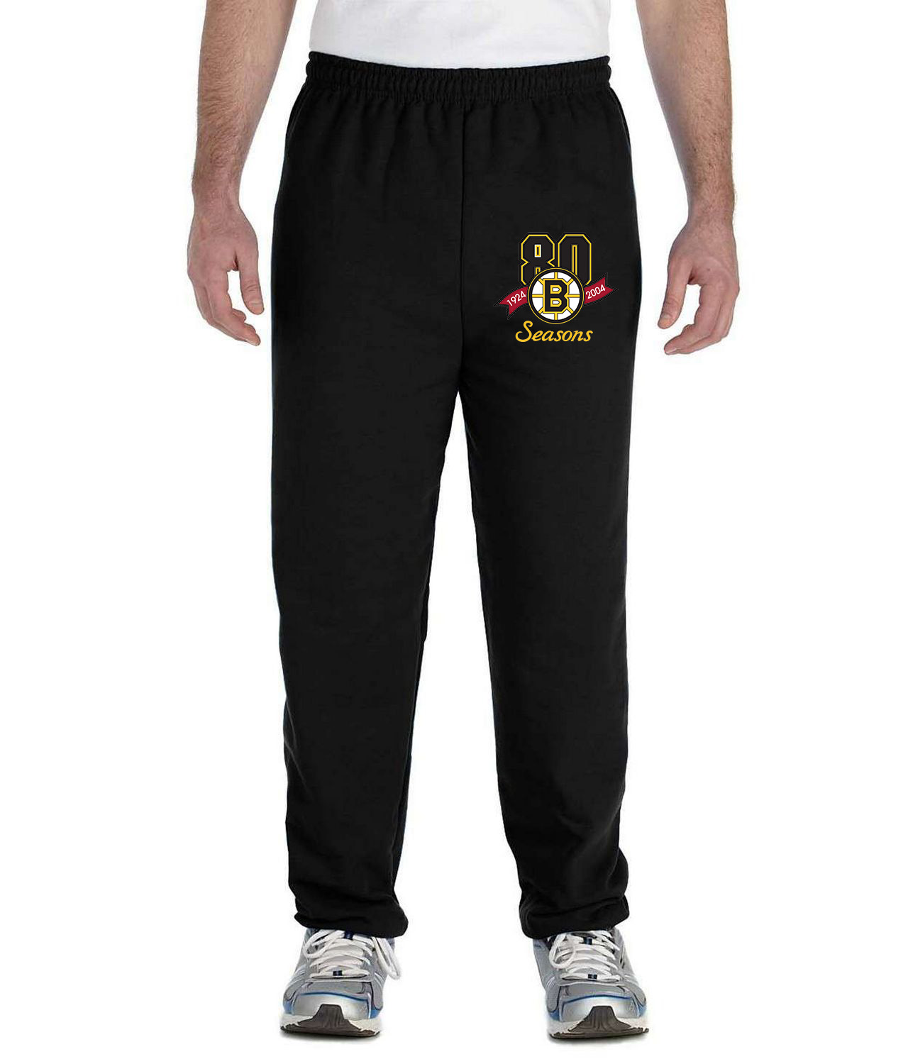 80th Anniversary Of The Boston Bruins Logo Symbol Emblem Customized Design on Unisex Closed-Bottom Sweatpants