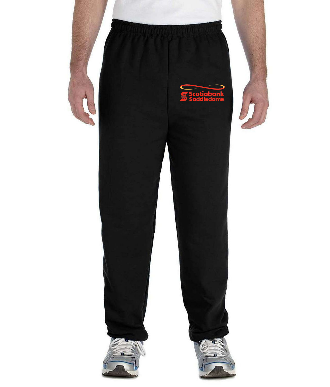 Calgary Flames Scotiabank Saddledome Stadium Logo Symbol Emblem Customized Design on Unisex Closed-Bottom Sweatpants