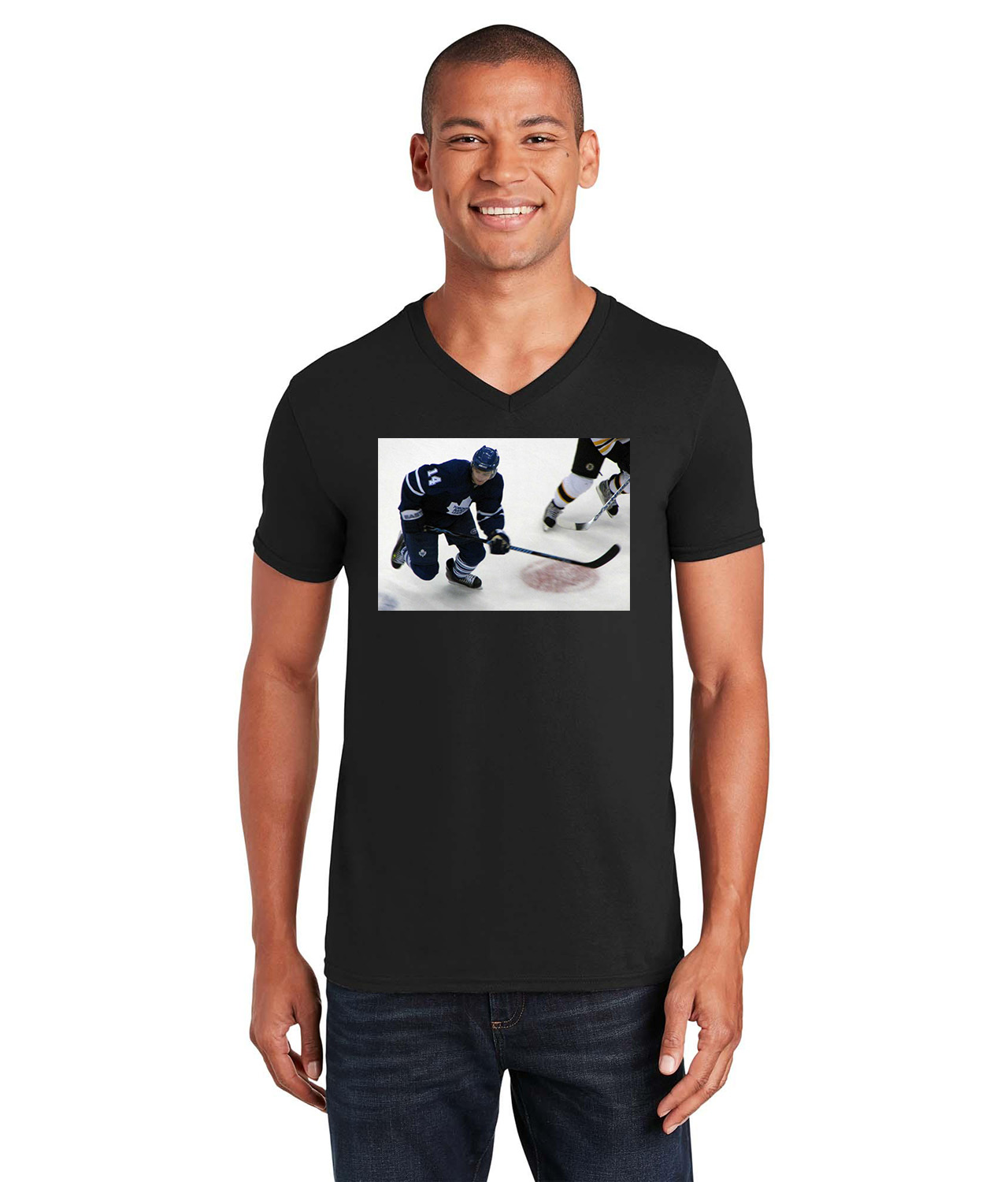 2000s Toronto Maple Leafs Photo Hockey Logo Symbol Emblem Customized Design on Unisex V-Neck T-Shirt Tee