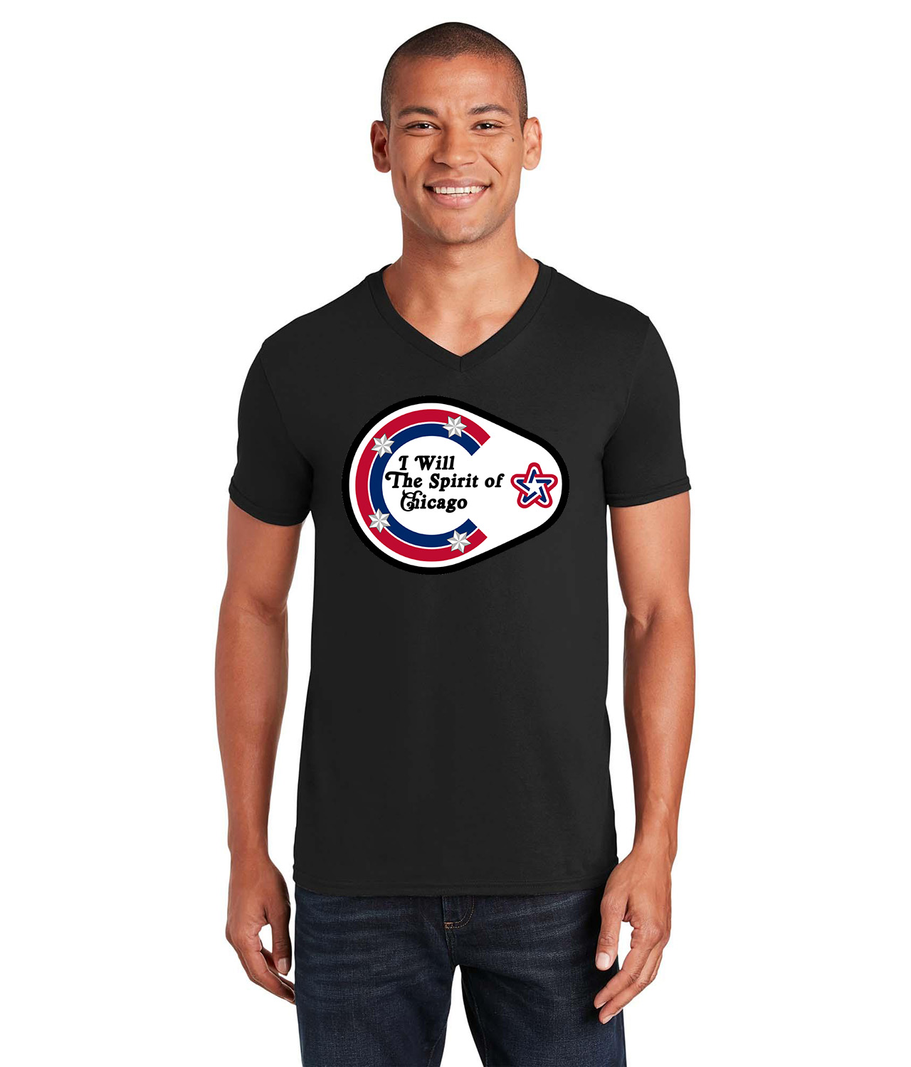 200th Anniversary of The United States Of America I Will The Spirit Of Chicago Blackhawks Hockey Logo Customized Design on Unisex V-Neck T-Shirt Tee