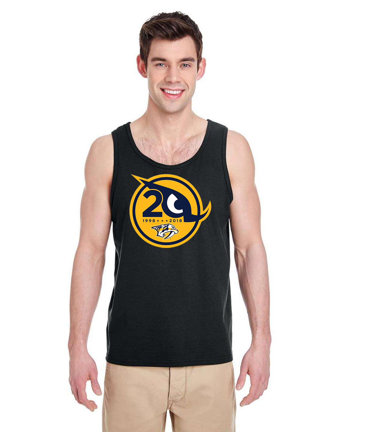 Nashville Predators 20th Season Hockey Logo Symbol Emblem Customized Design on Unisex Tank Top