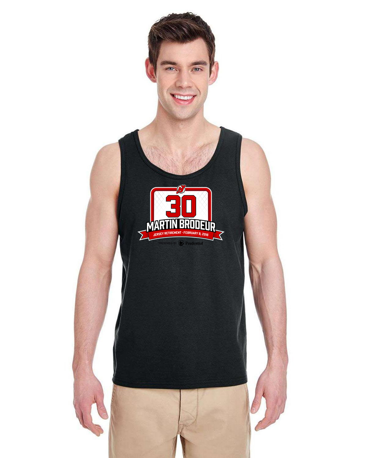 New Jersey Devils Martin Brodeur Jersey Retirement Night On Feb 9, 2016 Hockey Logo Symbol Emblem Customized Design on Unisex Tank Top