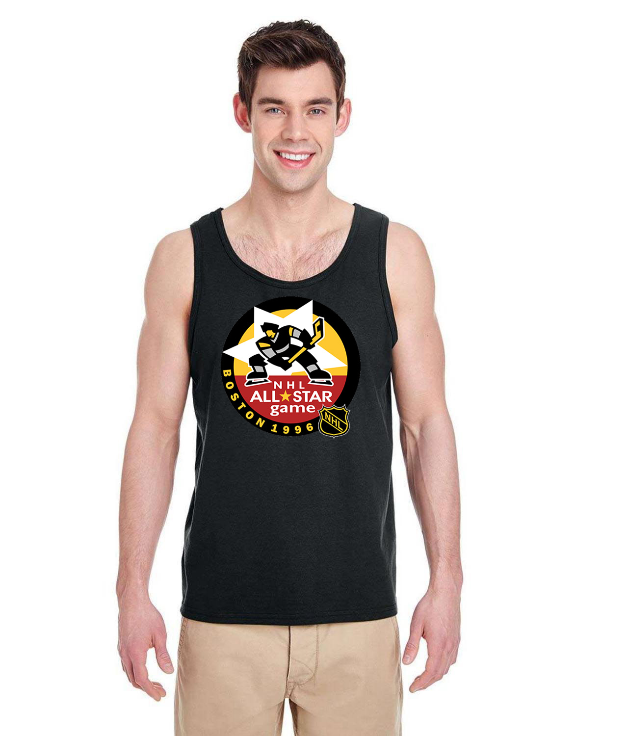 1996 NHL All-Star Game In Boston, Massachusetts Hockey Logo Symbol Emblem Customized Design on Unisex Tank Top
