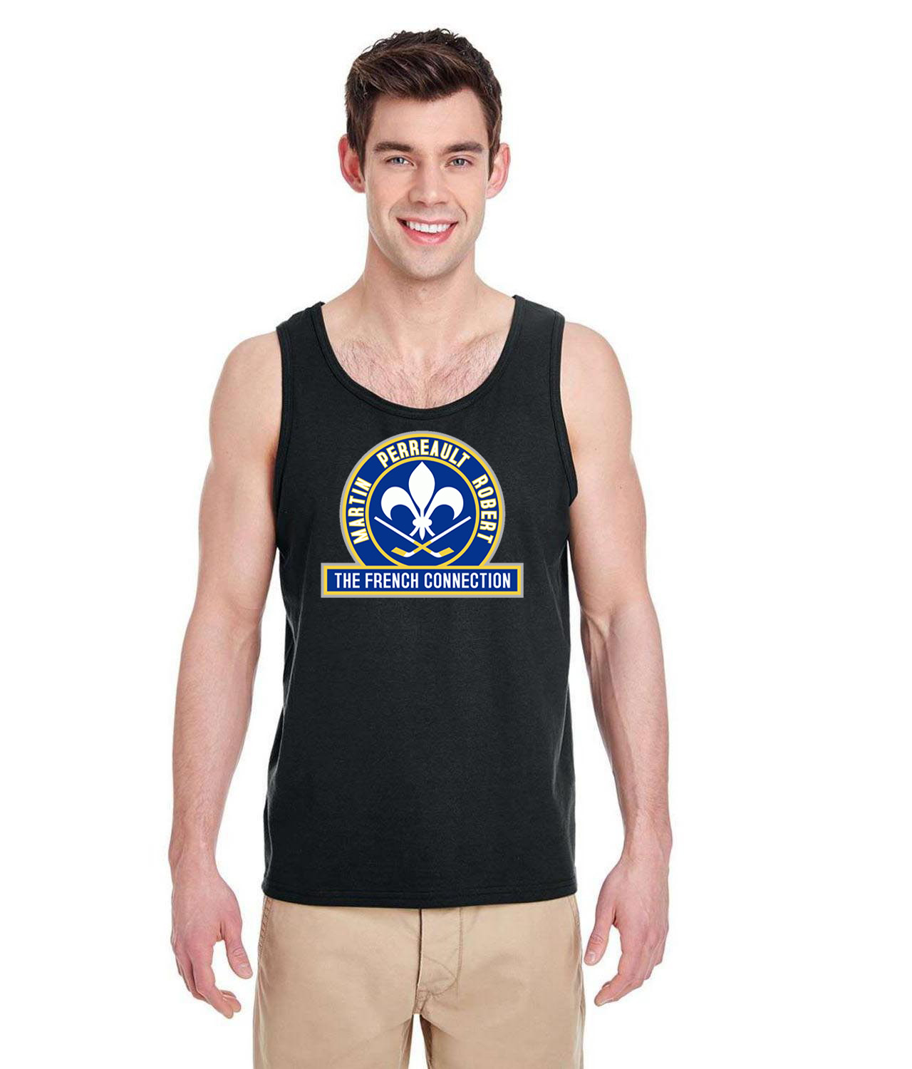 Buffalo Sabres The French Connection Hockey Logo Symbol Emblem Customized Design on Unisex Tank Top