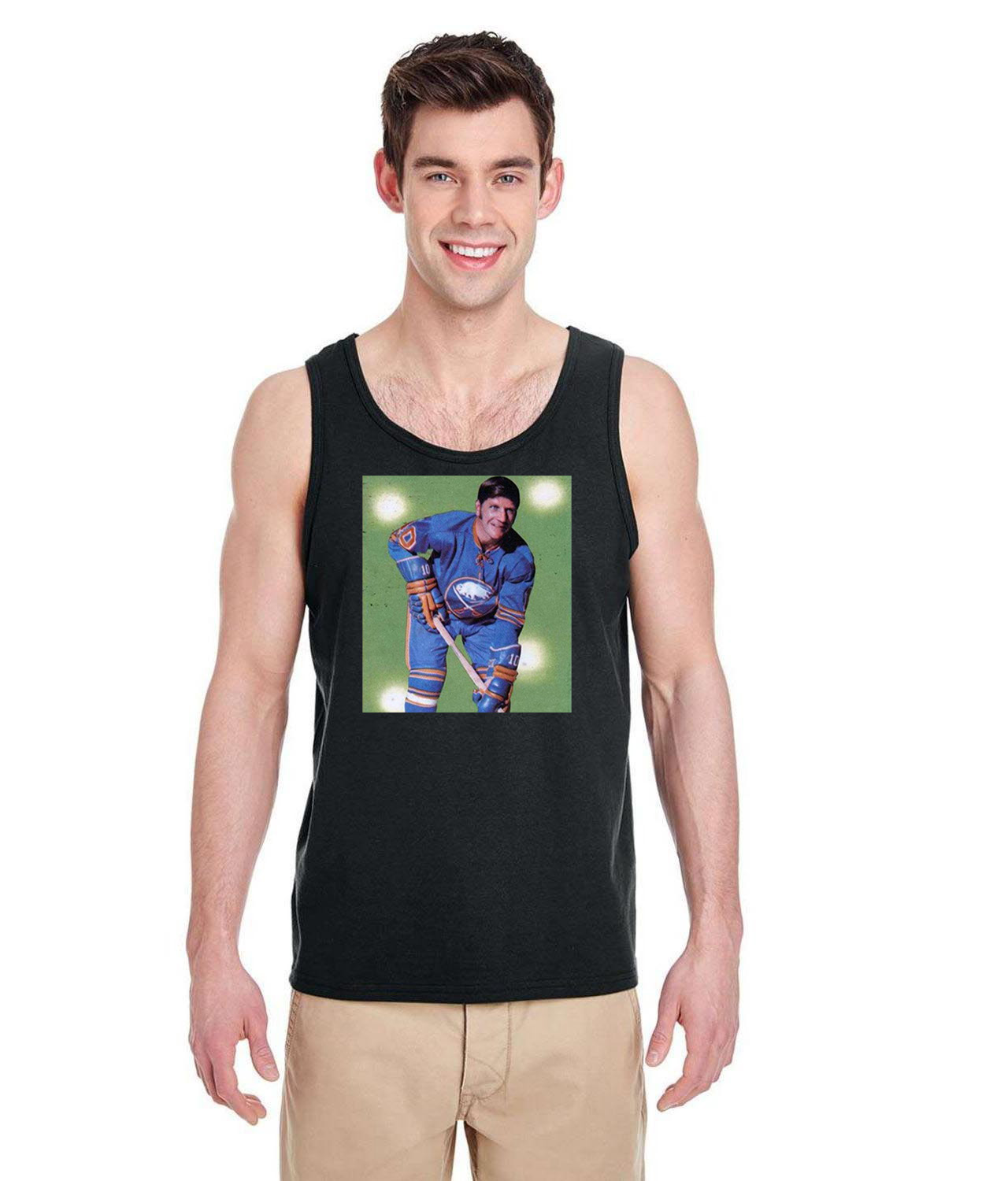 1970 Buffalo Sabres Phil Goyette Photo Hockey Logo Symbol Emblem Customized Design on Unisex Tank Top