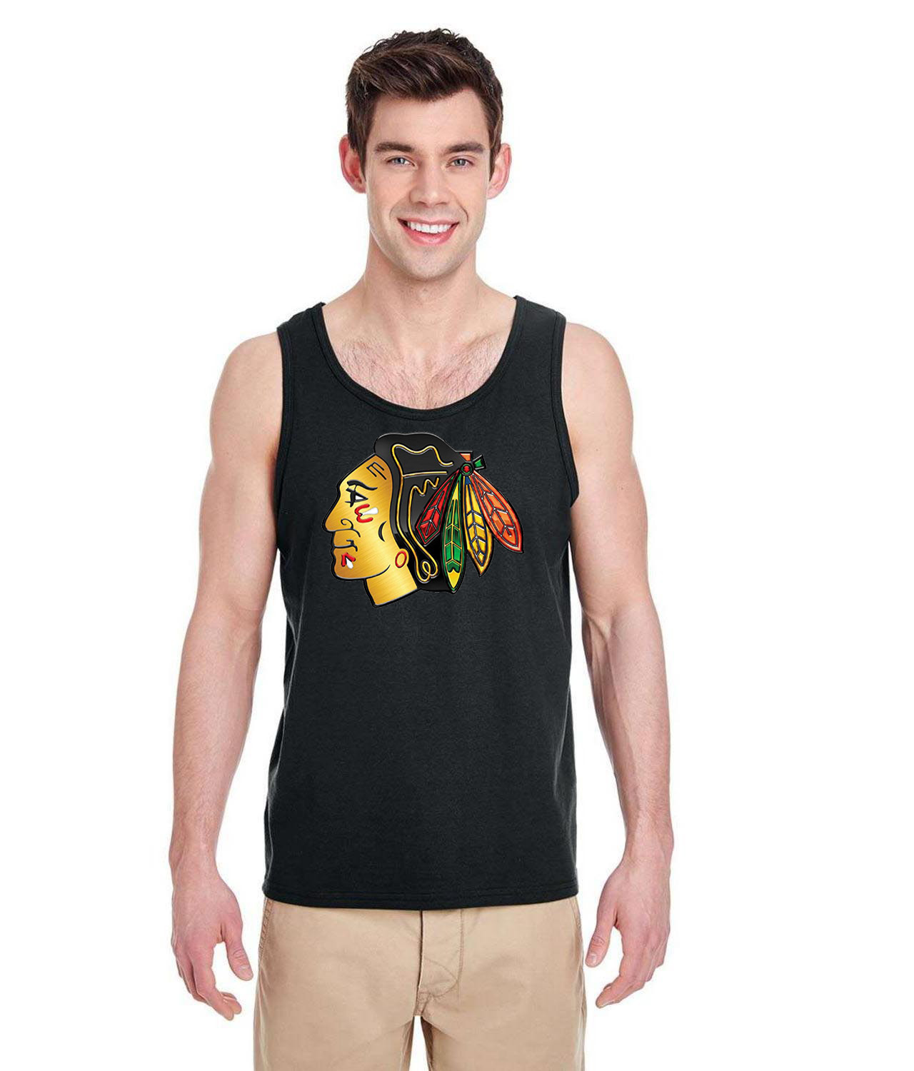 Chicago Blackhawks Stadium Series Chrome Treated Hockey Logo Symbol Emblem Customized Design on Unisex Tank Top