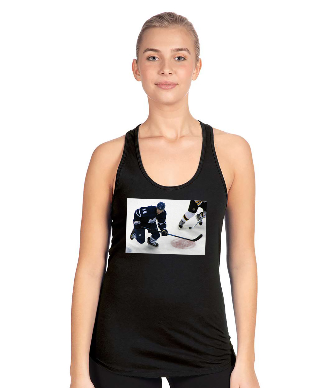 2000s Toronto Maple Leafs Photo Hockey Logo Symbol Emblem Customized Design on Women's Racerback Tank Top