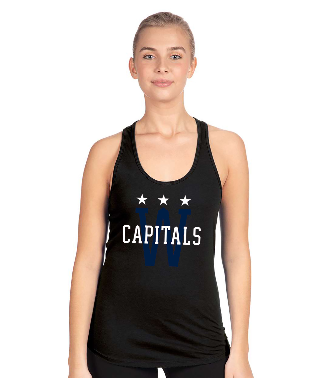 Washington Capitals 2015 NHL Winter Classic At Nationals Park Against Chicago Hockey Logo Emblem Customized Design on Women's Racerback Tank Top