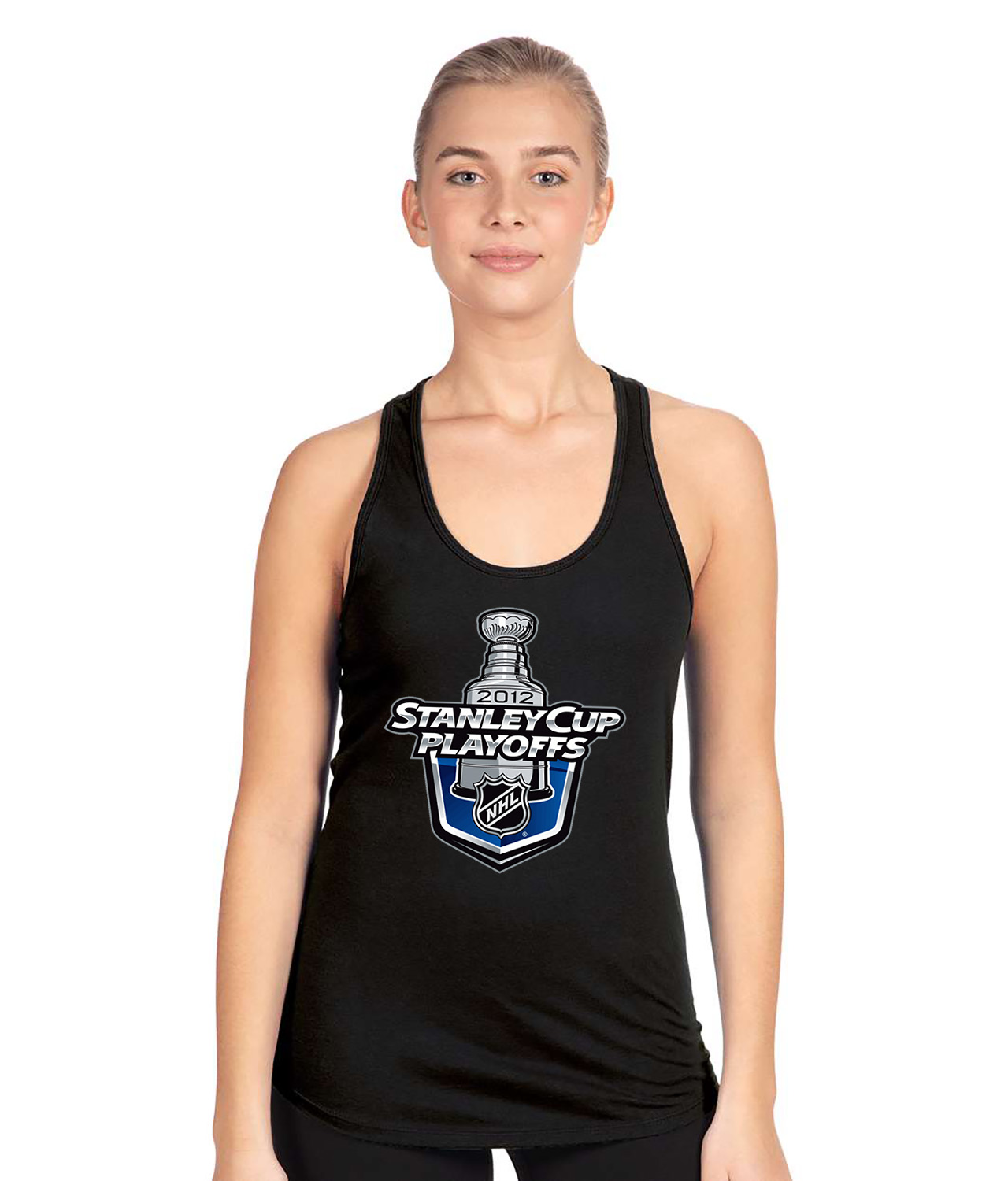 2012 NHL Stanley Cup Playoffs Hockey Logo Symbol Emblem Customized Design on Women's Racerback Tank Top