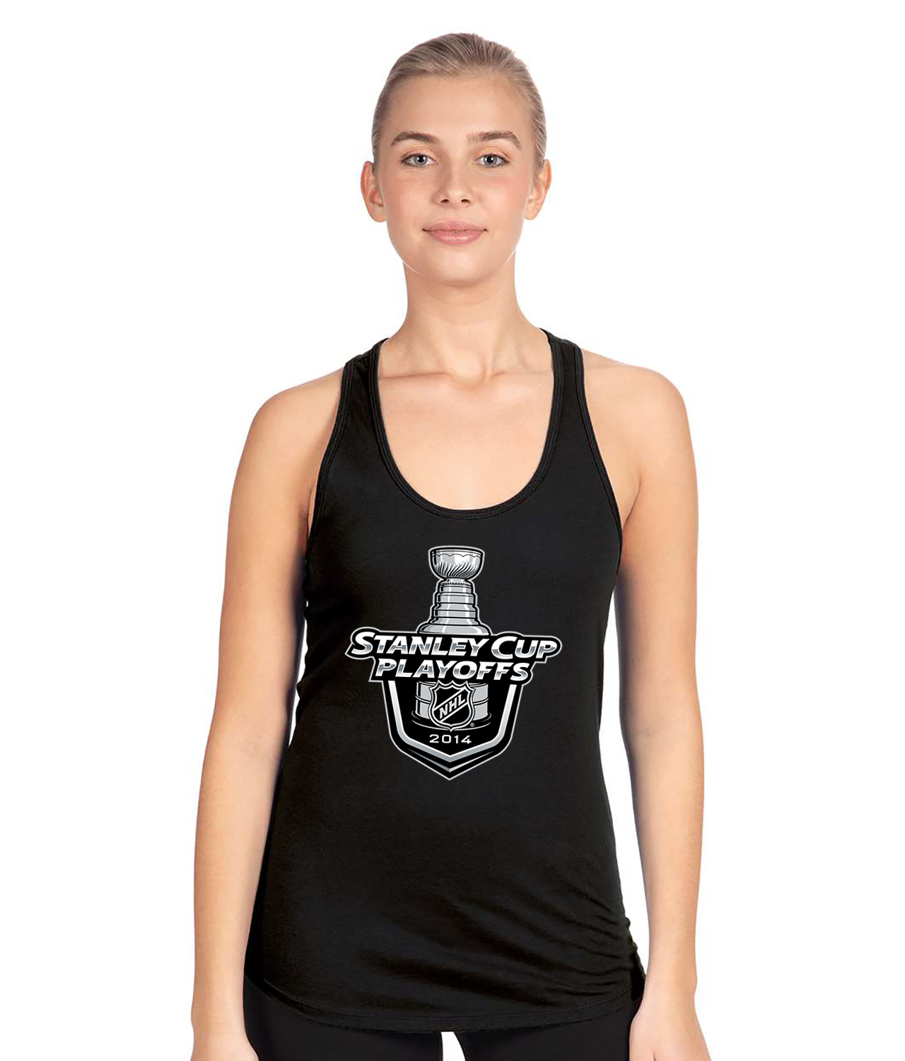 2014 NHL Stanley Cup Playoffs Hockey Logo Symbol Emblem Customized Design on Women's Racerback Tank Top