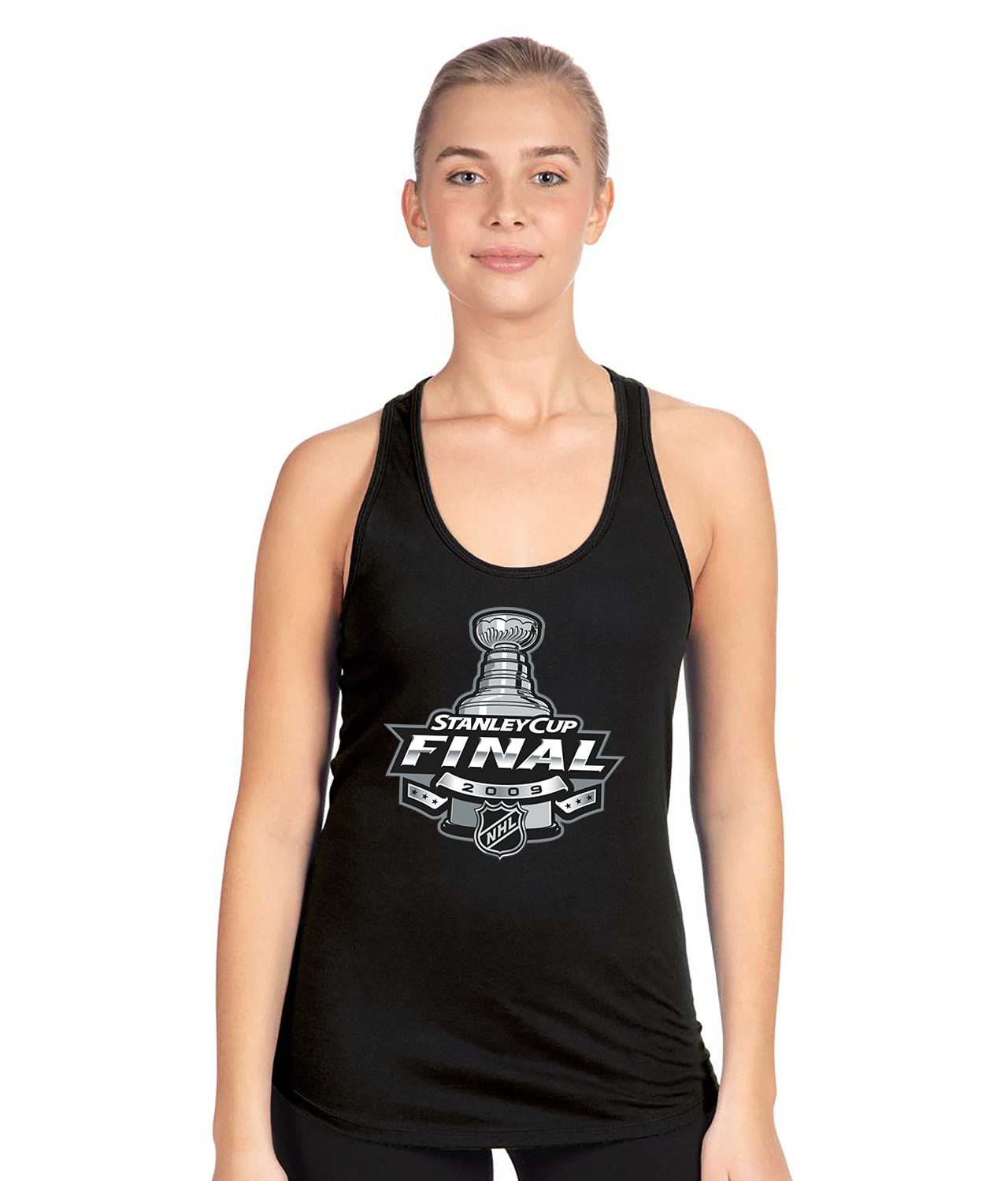 2009 NHL Stanley Cup Final - Detroit Red Wings Vs Pittsburgh Penguins Hockey Logo Symbol Emblem Customized Design on Women's Racerback Tank Top