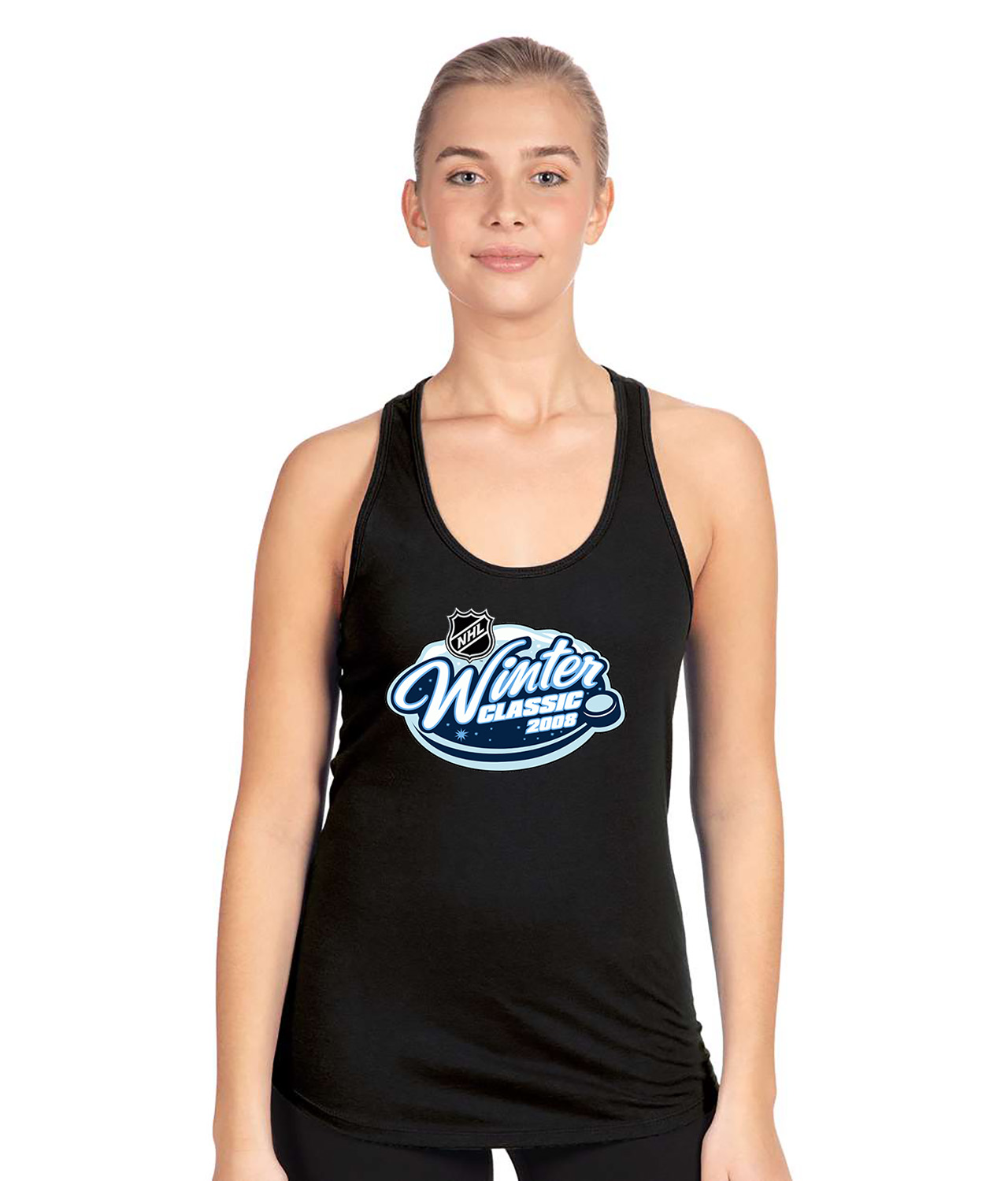 NHL Winter Classic 2008 Hockey Logo Symbol Emblem Customized Design on Women's Racerback Tank Top