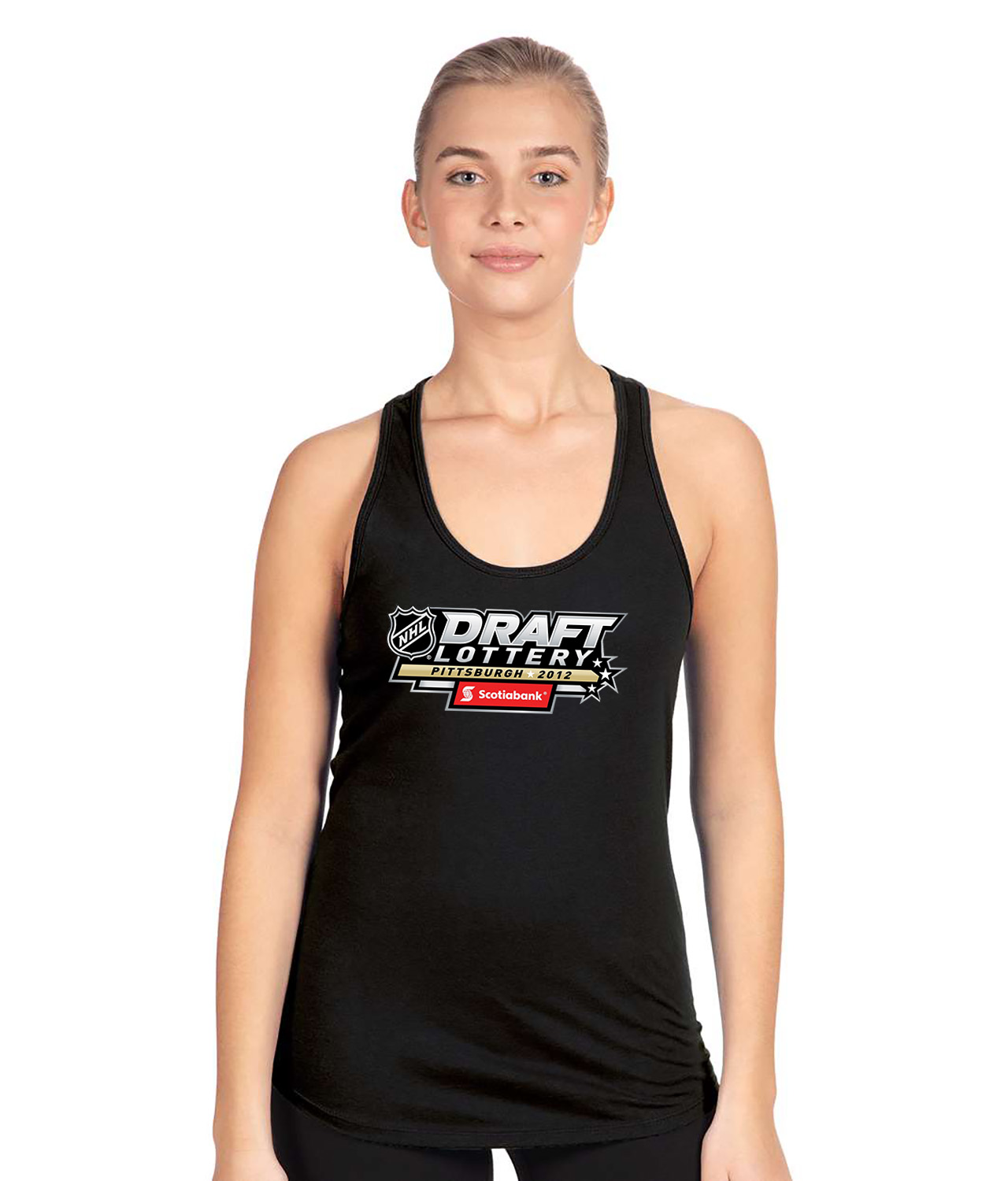 2012 Scotiabank NHL Draft Lottery Hockey Logo Symbol Emblem Customized Design on Women's Racerback Tank Top