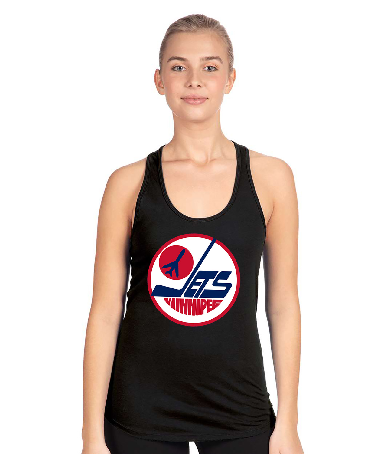Winnipeg Jets Jersey 1979 Hockey Logo Symbol Emblem Customized Design on Women's Racerback Tank Top