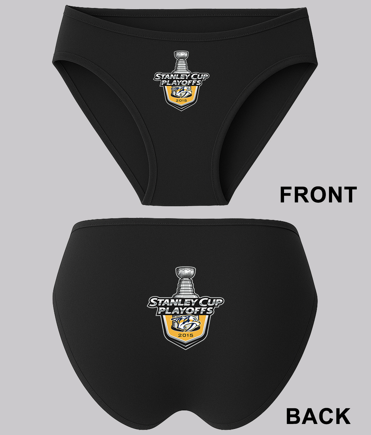 2015 Stanley Cup Playoffs - Nashville Predators Hockey Logo Symbol Emblem Customized Design on Women's Bikini Brief Underwear