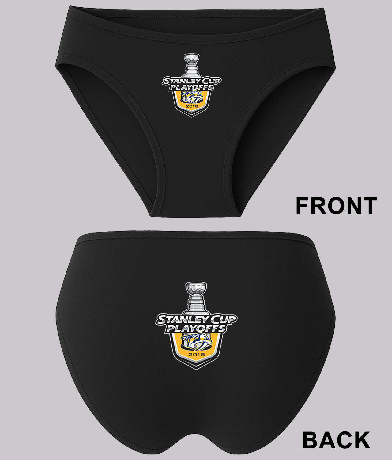 Nashville Predators 2018 Stanley Cup Playoffs Hockey Logo Symbol Emblem Customized Design on Women's Bikini Brief Underwear