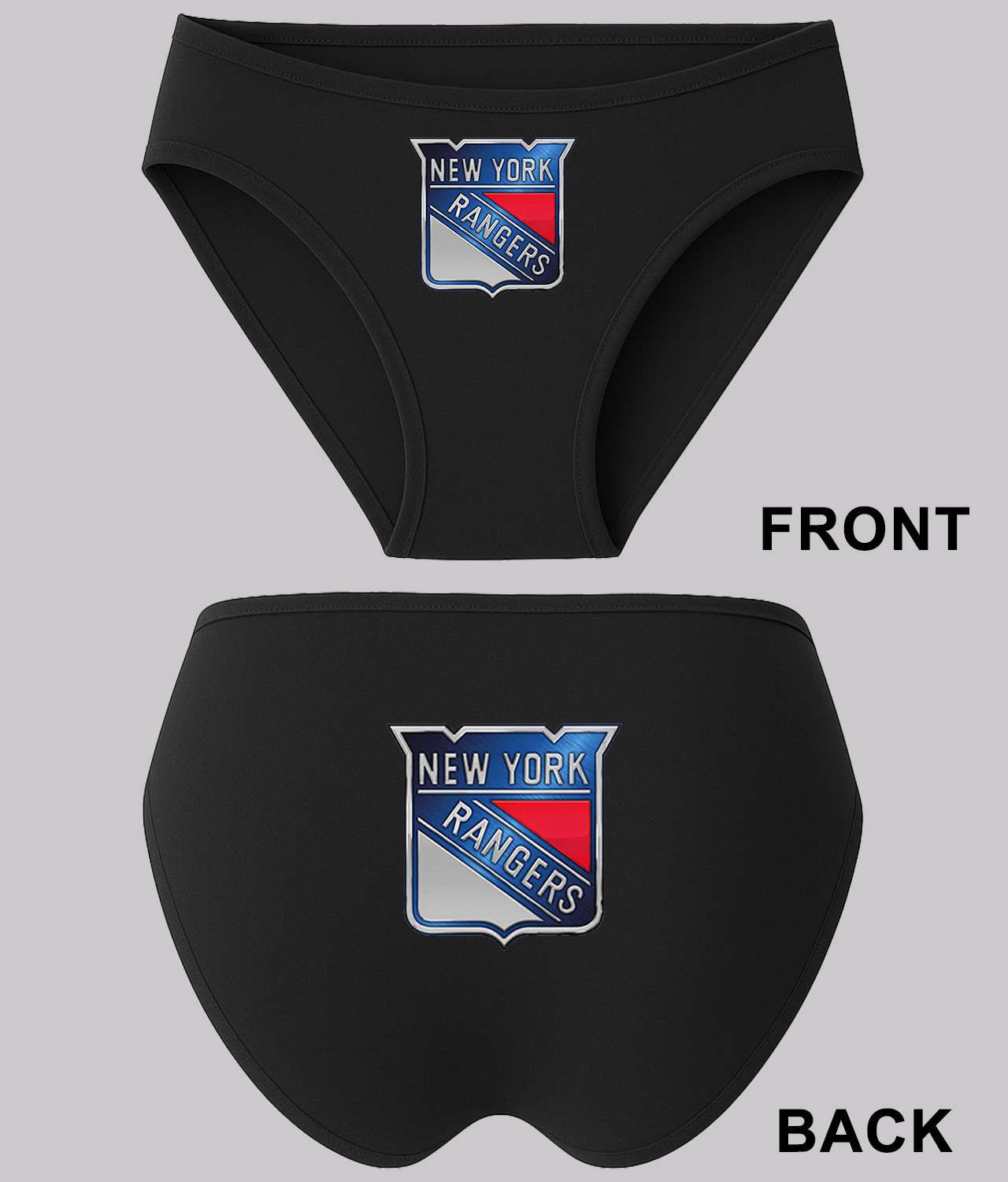 New York Rangers Stadium Series Chrome Treated Hockey Logo Symbol Emblem Customized Design on Women's Bikini Brief Underwear