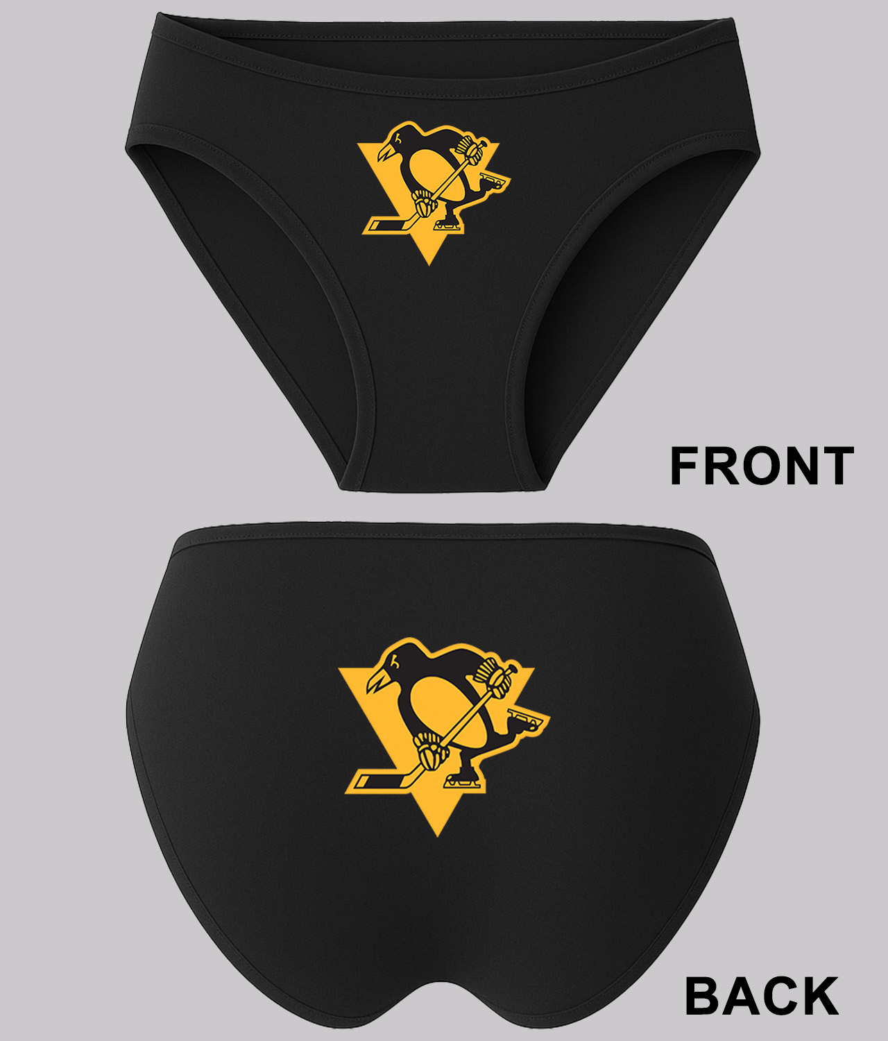 Pittsburgh Penguins 2019 Stadium Series Team Hockey Logo Symbol Emblem Customized Design on Women's Bikini Brief Underwear