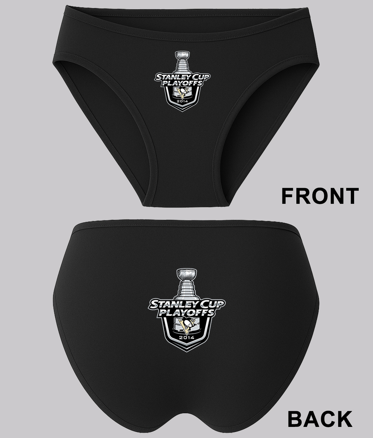 2014 Stanley Cup Playoffs - Pittsburgh Penguins Hockey Logo Symbol Emblem Customized Design on Women's Bikini Brief Underwear