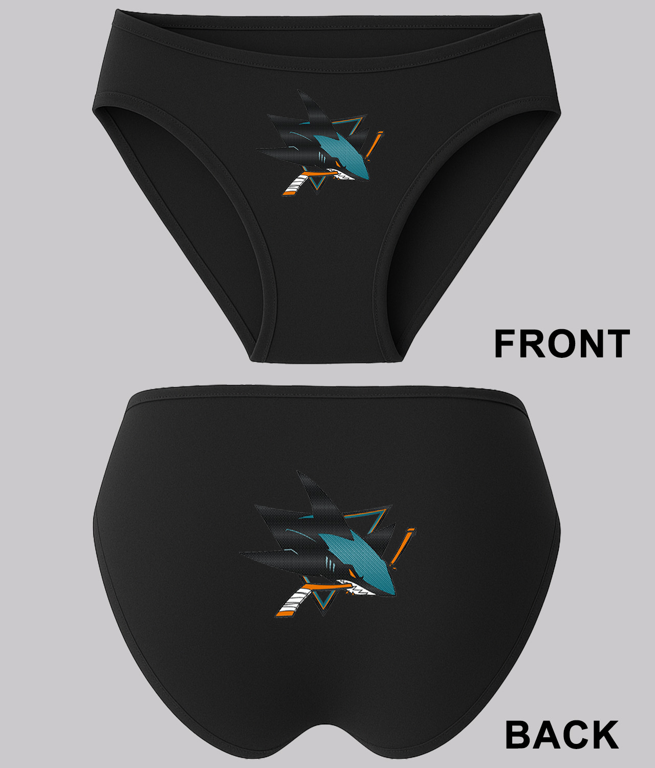 San Jose Sharks 2015 Stadium Series Jersey Hockey Logo Symbol Emblem Customized Design on Women's Bikini Brief Underwear