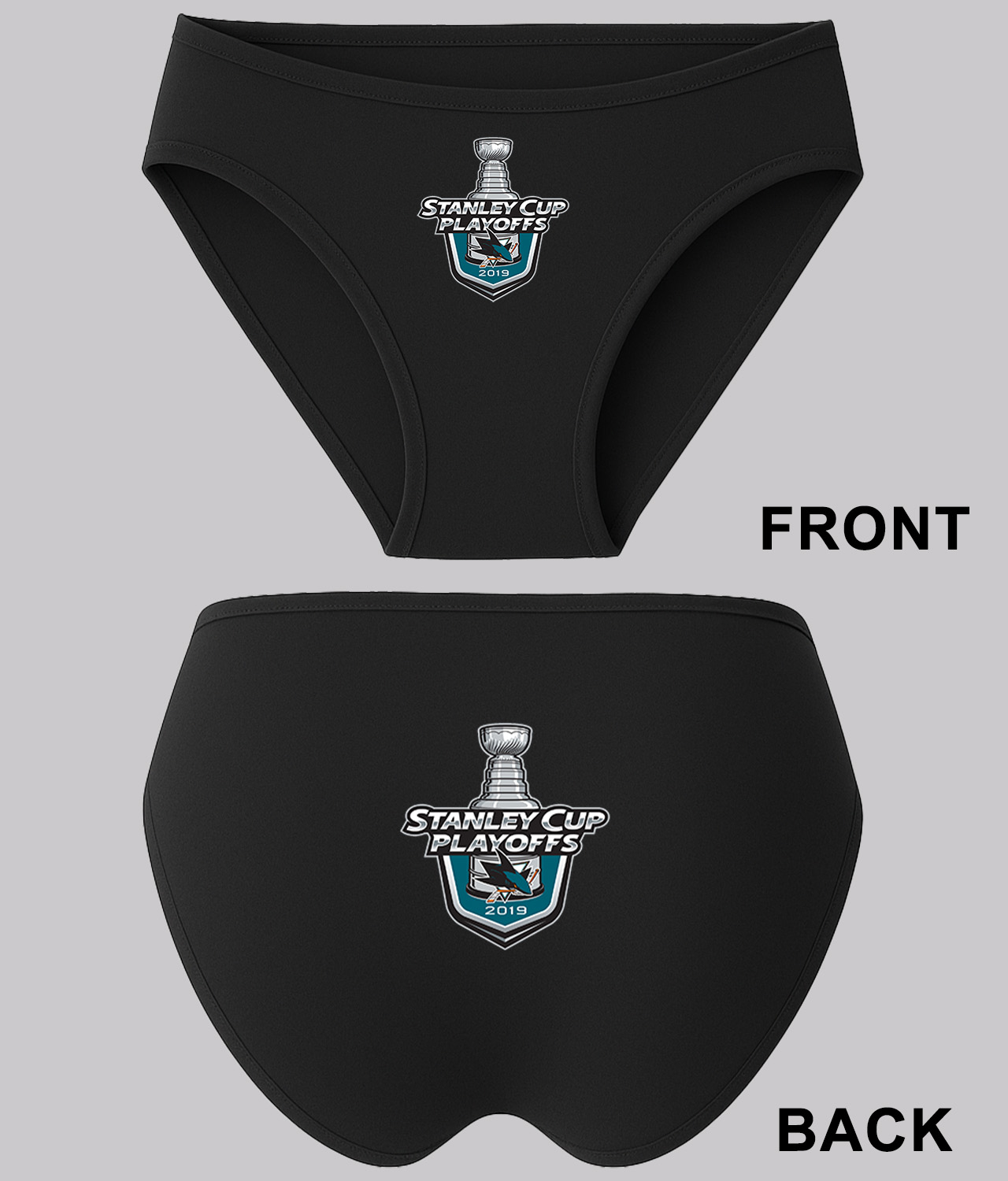 San Jose Sharks 2019 Stanley Cup Playoffs Hockey Logo Symbol Emblem Customized Design on Women's Bikini Brief Underwear
