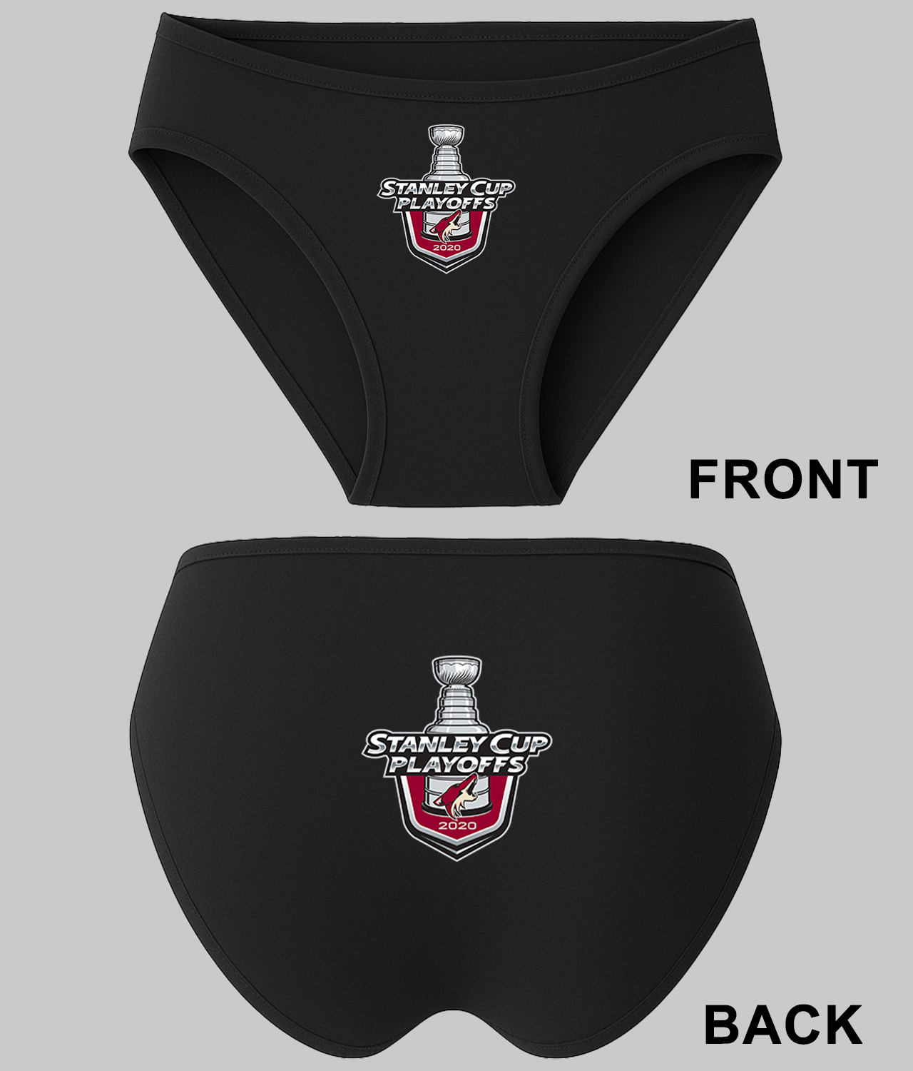 The Arizona Coyotes 2020 Stanley Cup Playoffs Hockey Logo Symbol Emblem Customized Design on Women's Bikini Brief Underwear