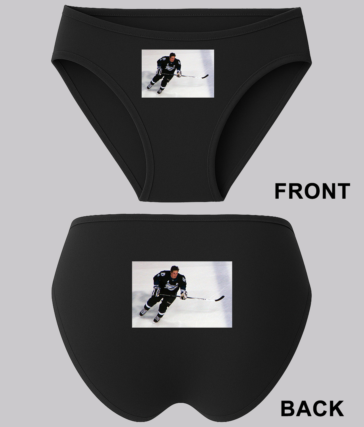 2010 Tampa Bay Lightning Captain Vincent Lecavalier Photo Hockey Logo Symbol Emblem Customized Design on Women's Bikini Brief Underwear