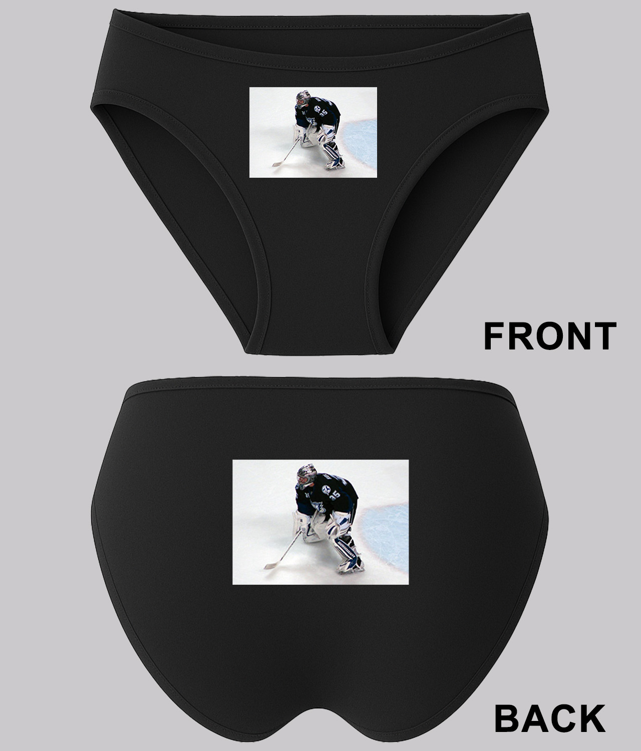 2010 Tampa Bay Lightning Dwayne Roloson Goaltender Photo Hockey Logo Symbol Emblem Customized Design on Women's Bikini Brief Underwear