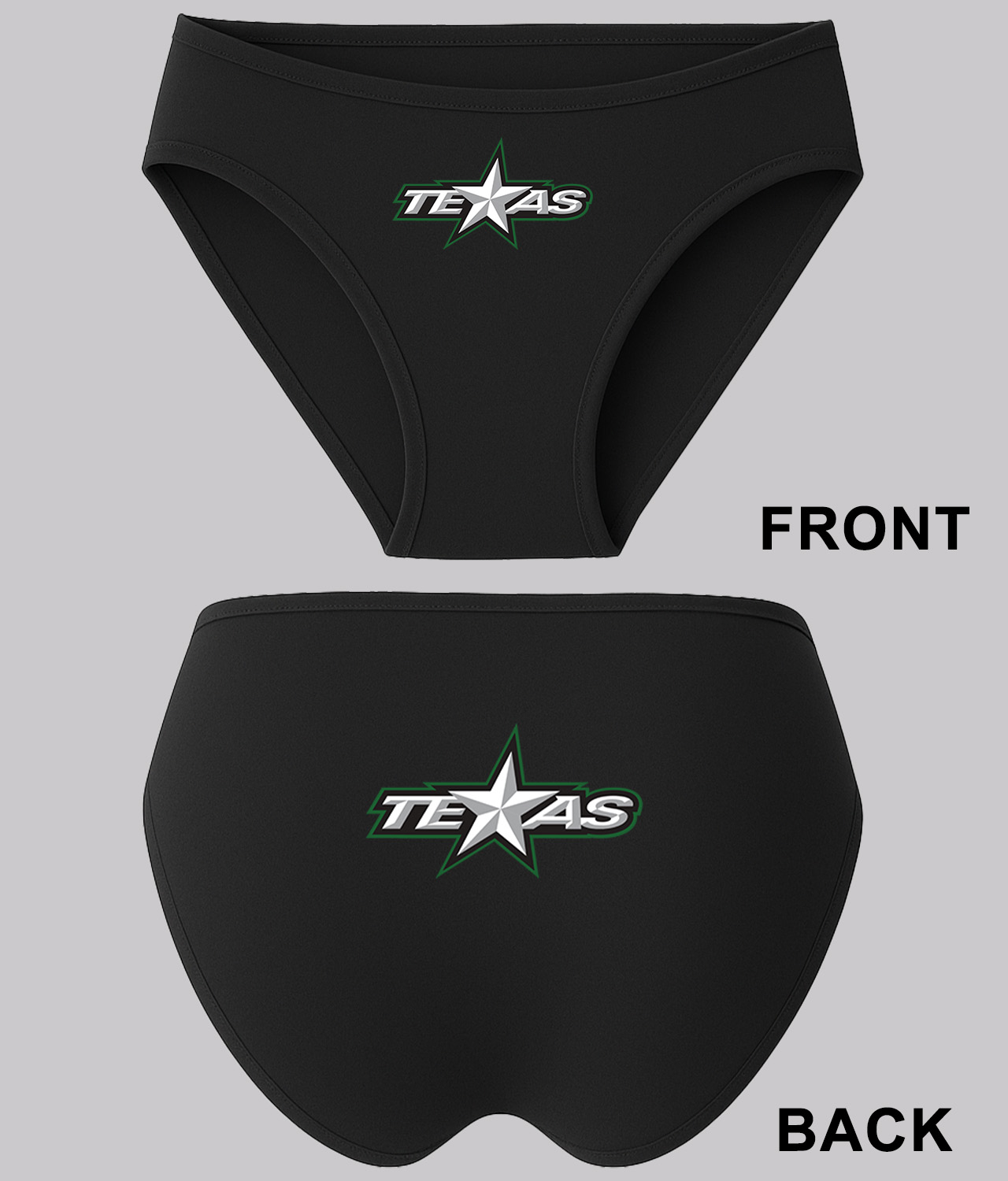 Texas Stars Hockey Logo Symbol Emblem Customized Design on Women's Bikini Brief Underwear