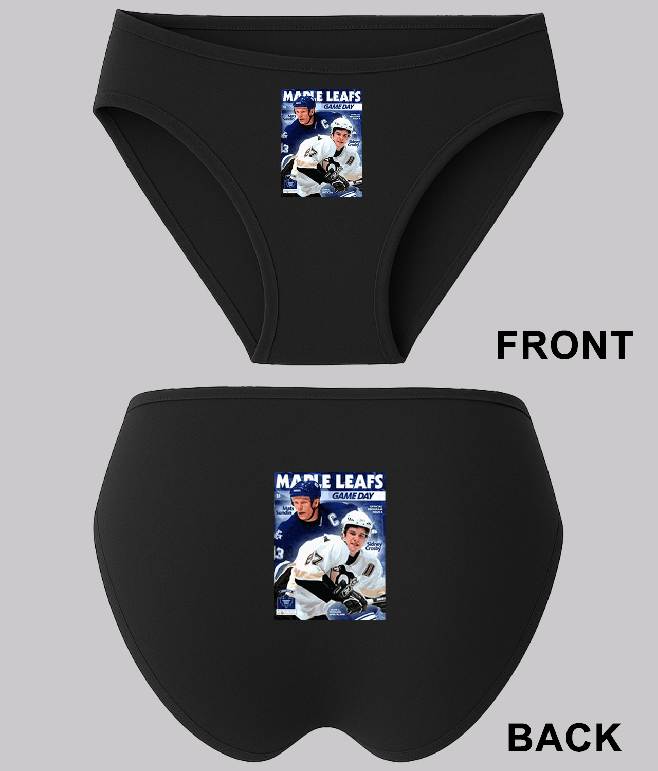 Toronto Maple Leafs Program 2005 Hockey Logo Symbol Emblem Customized Design on Women's Bikini Brief Underwear