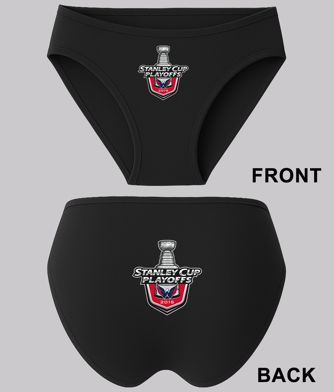 2015 Stanley Cup Playoffs - Washington Capitals Hockey Logo Symbol Emblem Customized Design on Women's Bikini Brief Underwear