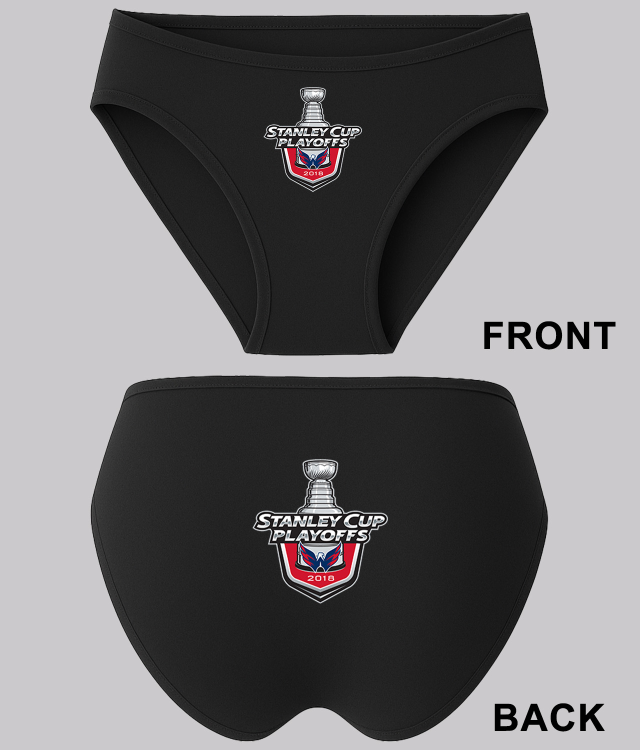 Washington Capitals 2018 Stanley Cup Playoffs Hockey Logo Symbol Emblem Customized Design on Women's Bikini Brief Underwear