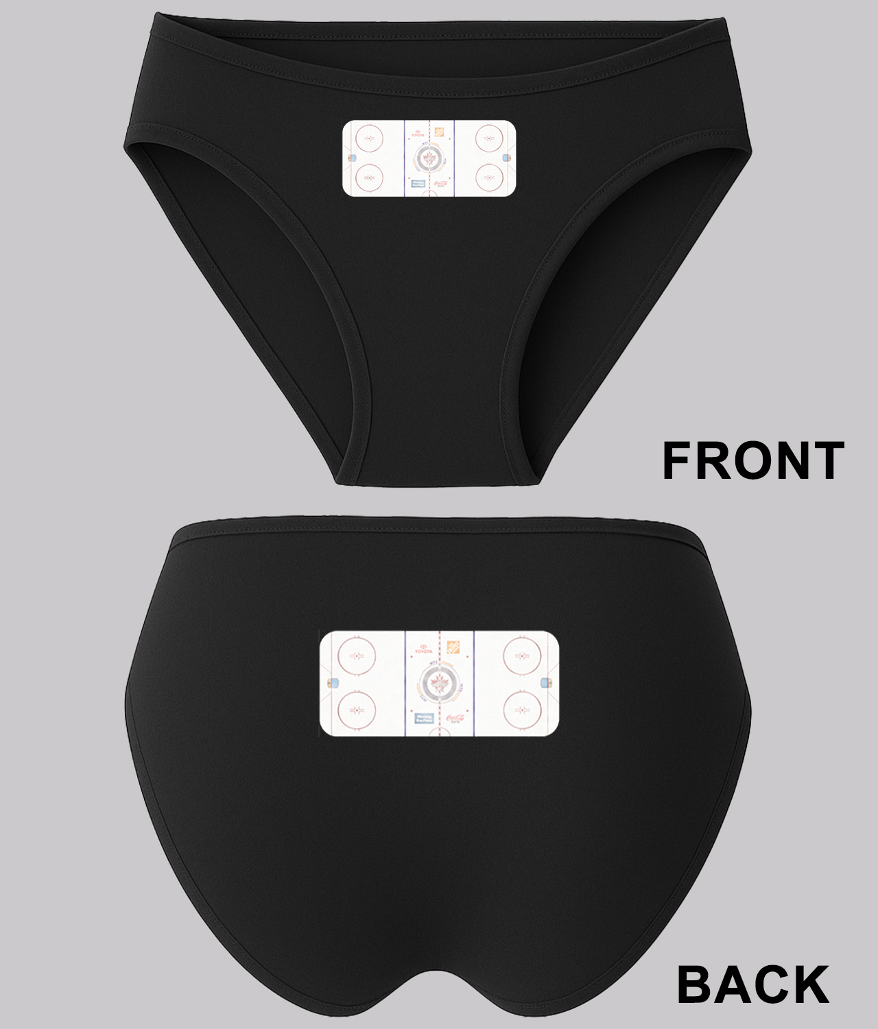 Winnipeg Jets MTS Place Stadium Ice Surface Hockey Logo Symbol Emblem Customized Design on Women's Bikini Brief Underwear