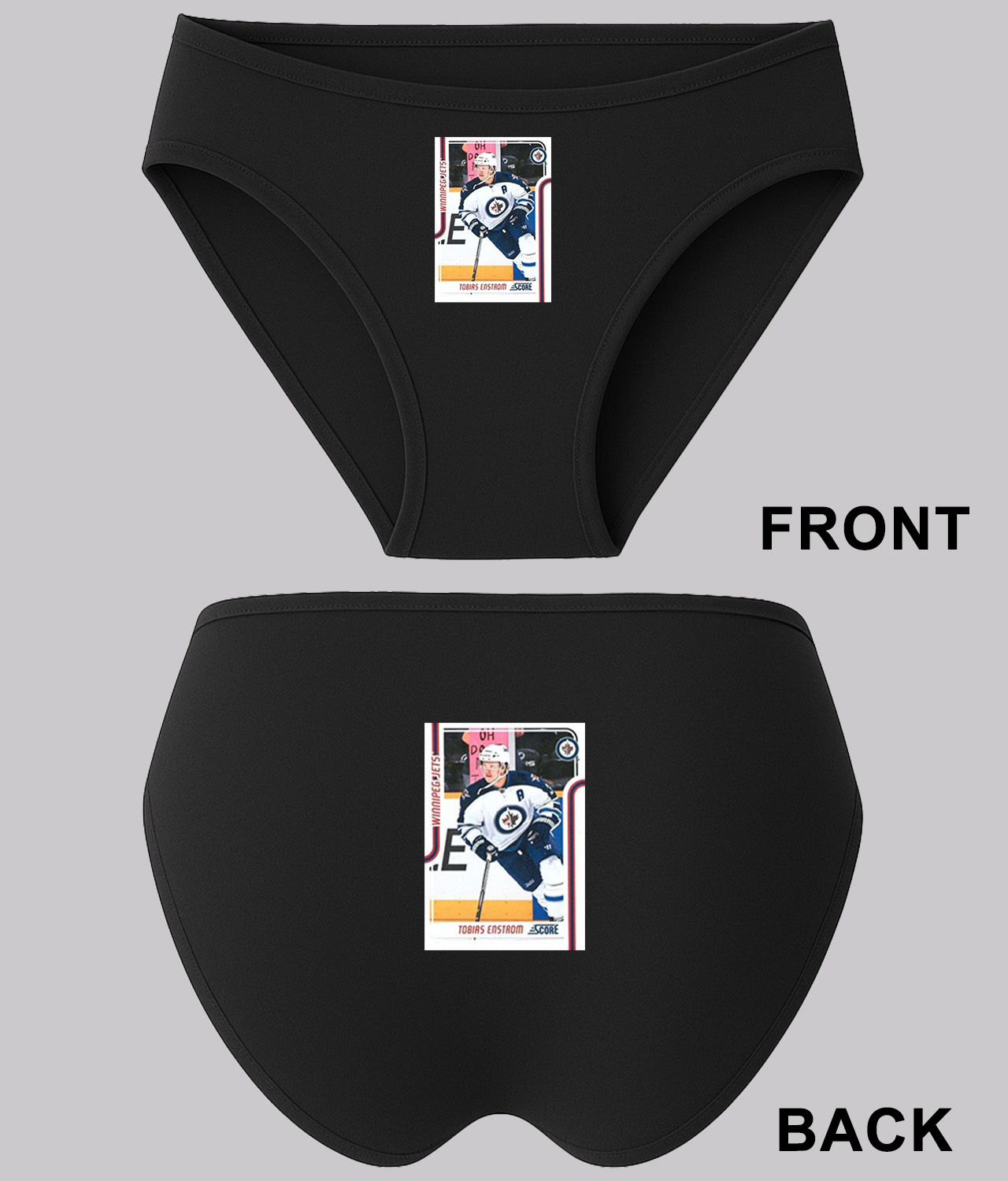 2011 Winnipeg Jets Tobias Enstrom Photo Hockey Logo Symbol Emblem Customized Design on Women's Bikini Brief Underwear
