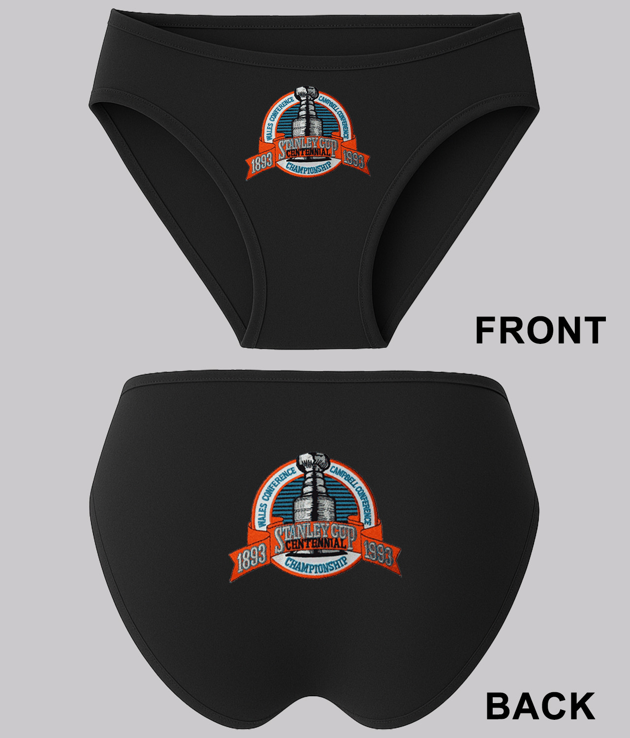 1993 NHL Stanley Cup Playoffs - Final Montreal Canadiens vs Los Angeles Kings Hockey Logo Emblem Customized Design on Women's Bikini Brief Underwear