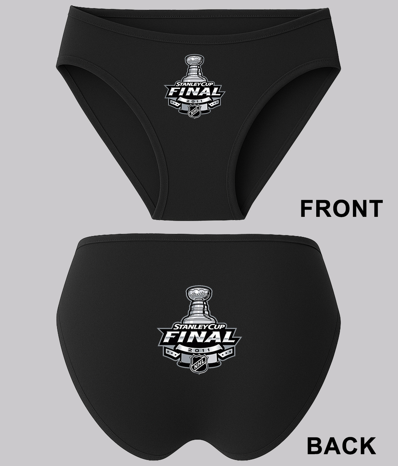 2011 NHL Stanley Cup Final - Boston Bruins Vs Vancouver Canucks Hockey Logo Symbol Emblem Customized Design on Women's Bikini Brief Underwear