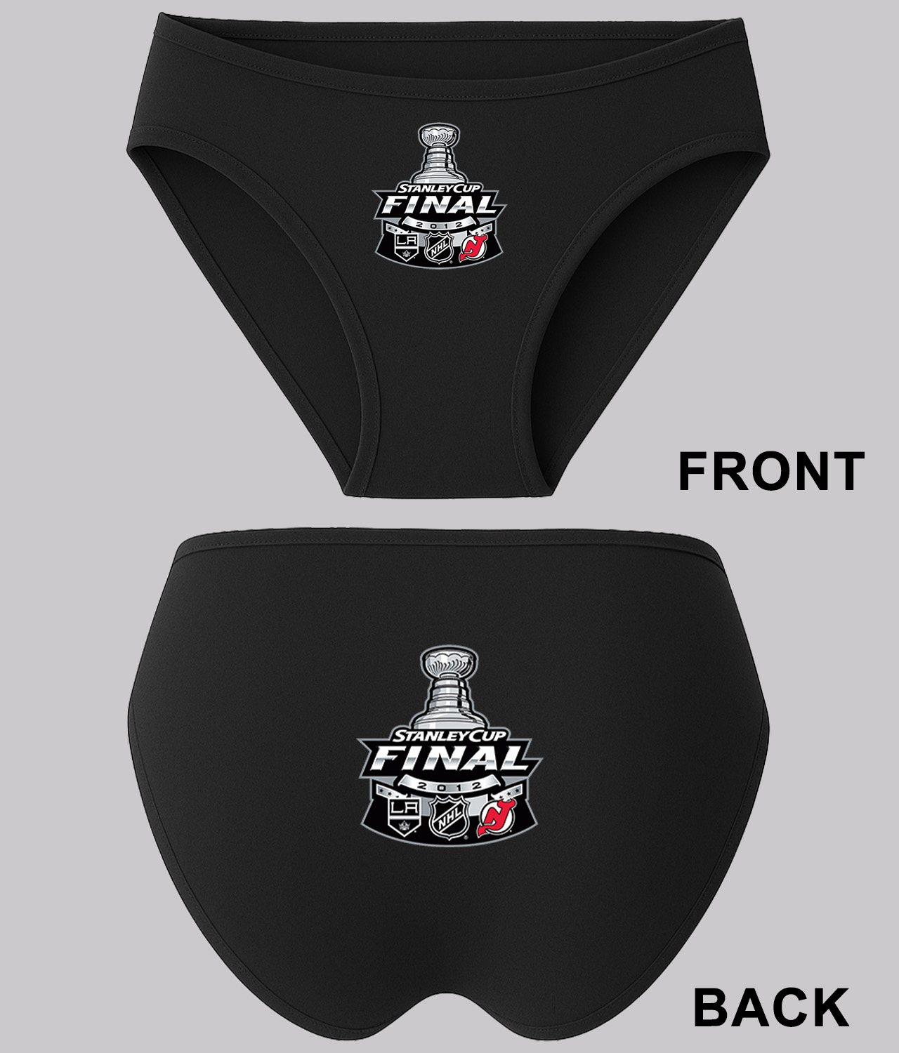 2012 NHL Stanley Cup Final Matchup - Los Angeles Kings Vs New Jersey Devils Hockey Logo Emblem Customized Design on Women's Bikini Brief Underwear