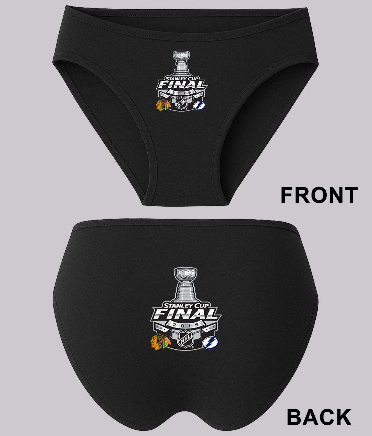 2015 NHL Stanley Cup Final Matchup - Chicago Blackhawks Vs Tampa Bay Lightning Hockey Logo Customized Design on Women's Bikini Brief Underwear
