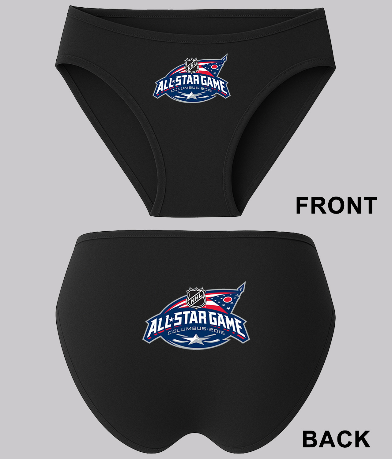 2015 NHL All-Star Game Columbus, Ohio Hosted By Columbus Blue Jackets Jan 25, 2015 Hockey Logo Customized Design on Women's Bikini Brief Underwear