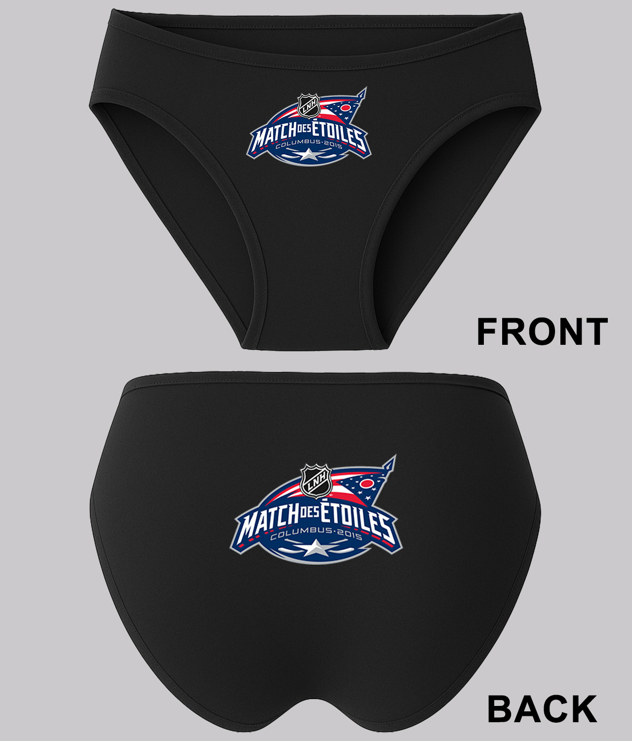 2015 NHL All-Star Game - Match Des Etoiles Columbus 2015 Hockey Logo Symbol Emblem Customized Design on Women's Bikini Brief Underwear