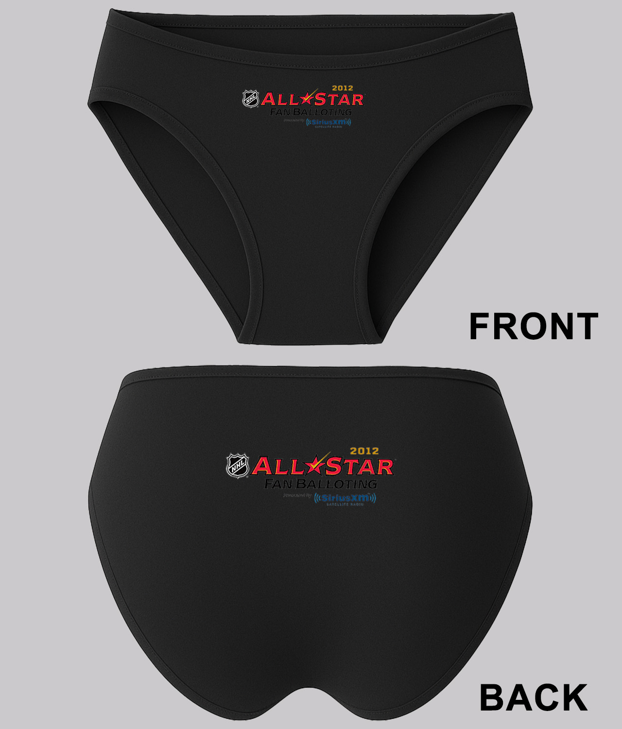 2012 NHL All Star Fan Balloting SiriusXM Hockey Logo Symbol Emblem Customized Design on Women's Bikini Brief Underwear