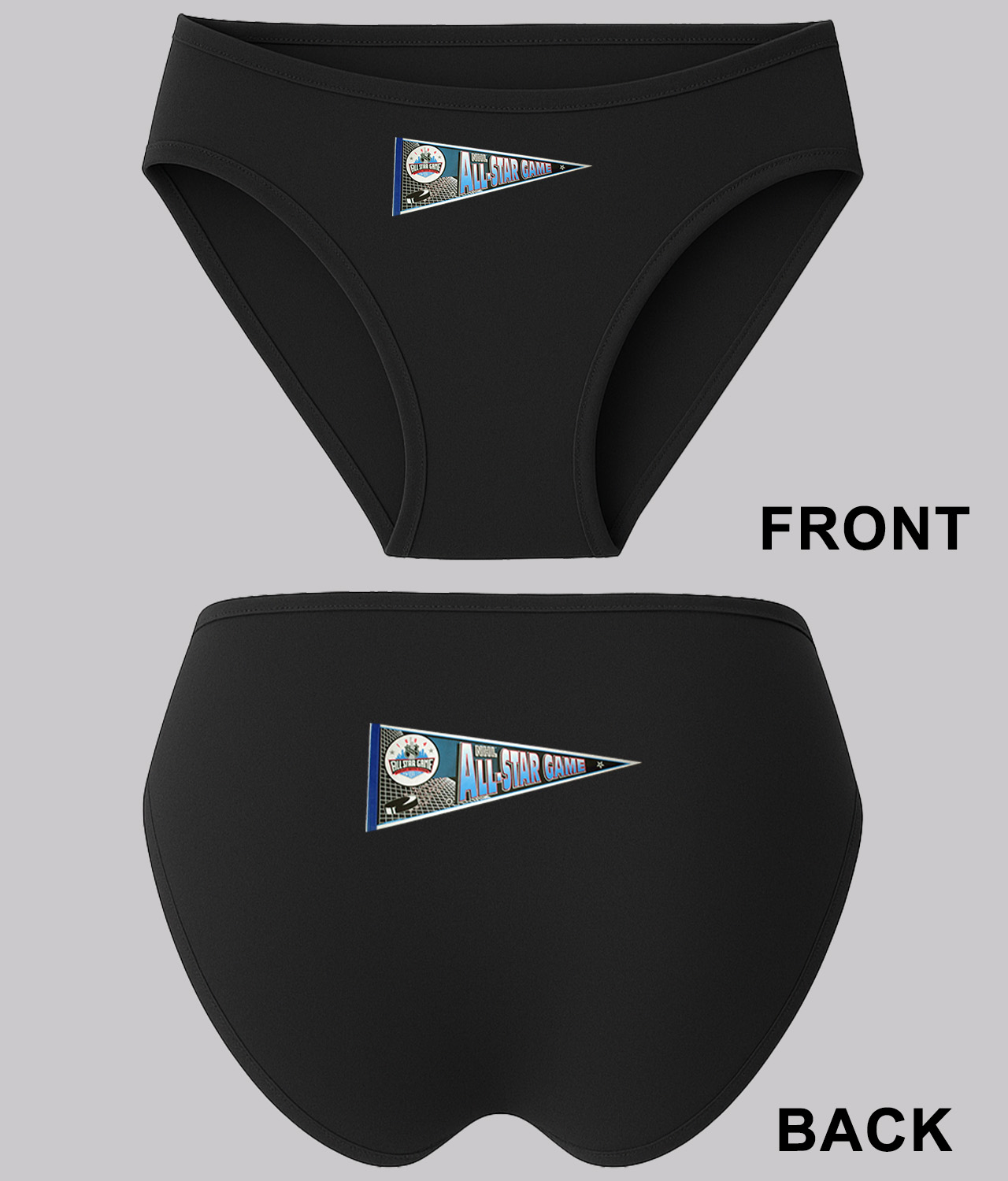 1994 NHL All-Star Game Pennant - New York Rangers Hockey Logo Symbol Emblem Customized Design on Women's Bikini Brief Underwear