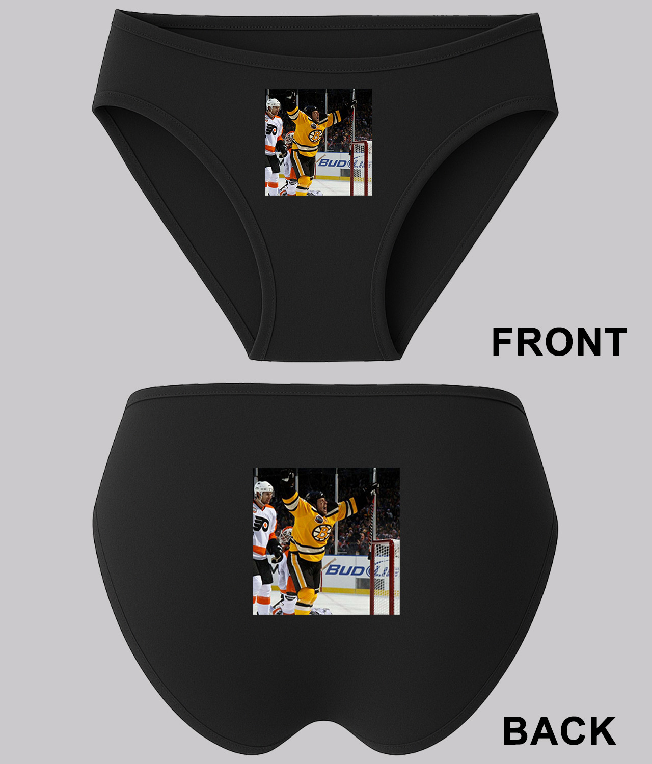 Marco Sturm Retro Boston Bruins 2010 NHL Winter Classic Hockey Logo Symbol Emblem Customized Design on Women's Bikini Brief Underwear