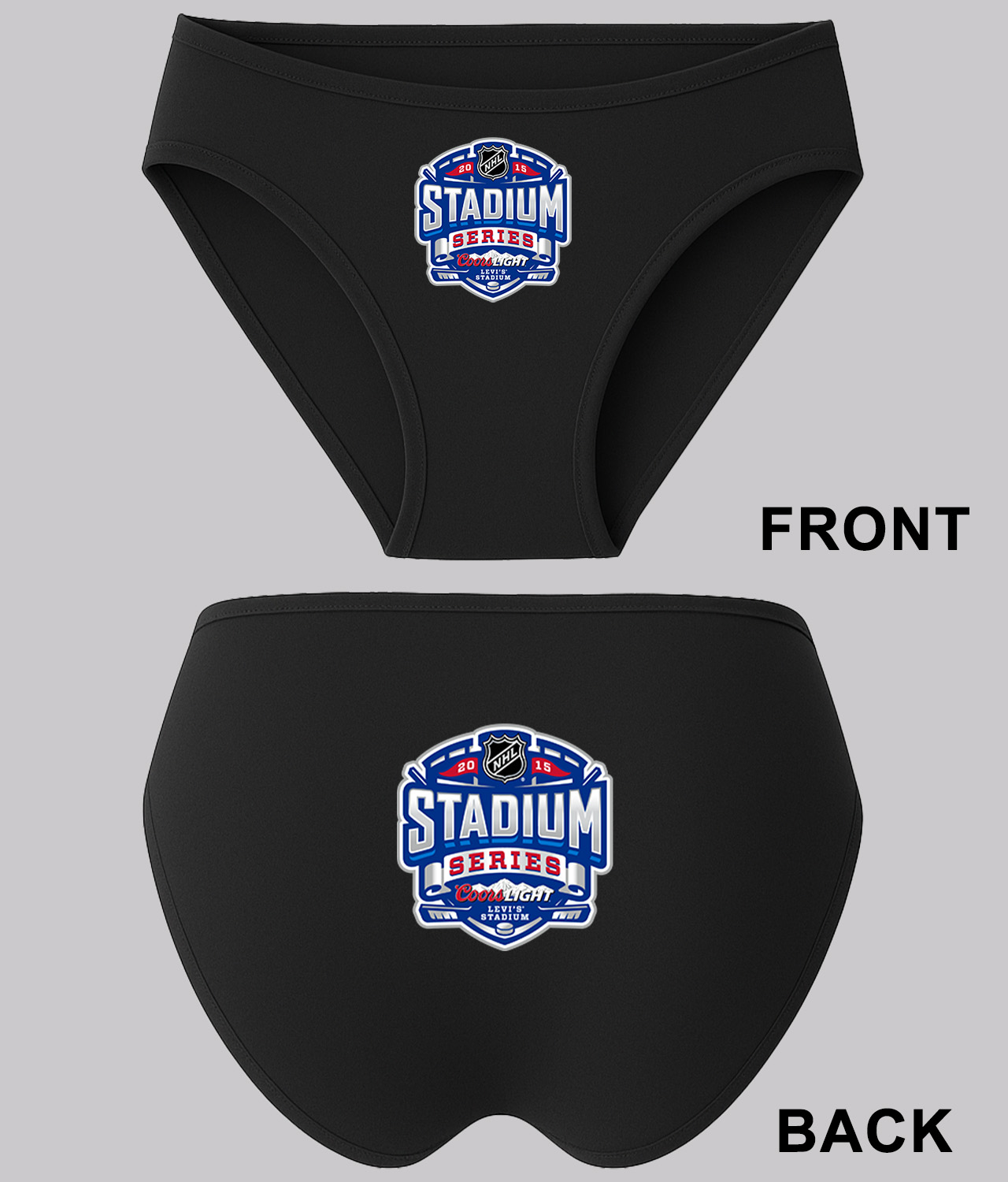 Coors Light 2015 NHL Stadium Series Game - Los Angeles Kings At San Jose Sharks Hockey Logo Customized Design on Women's Bikini Brief Underwear