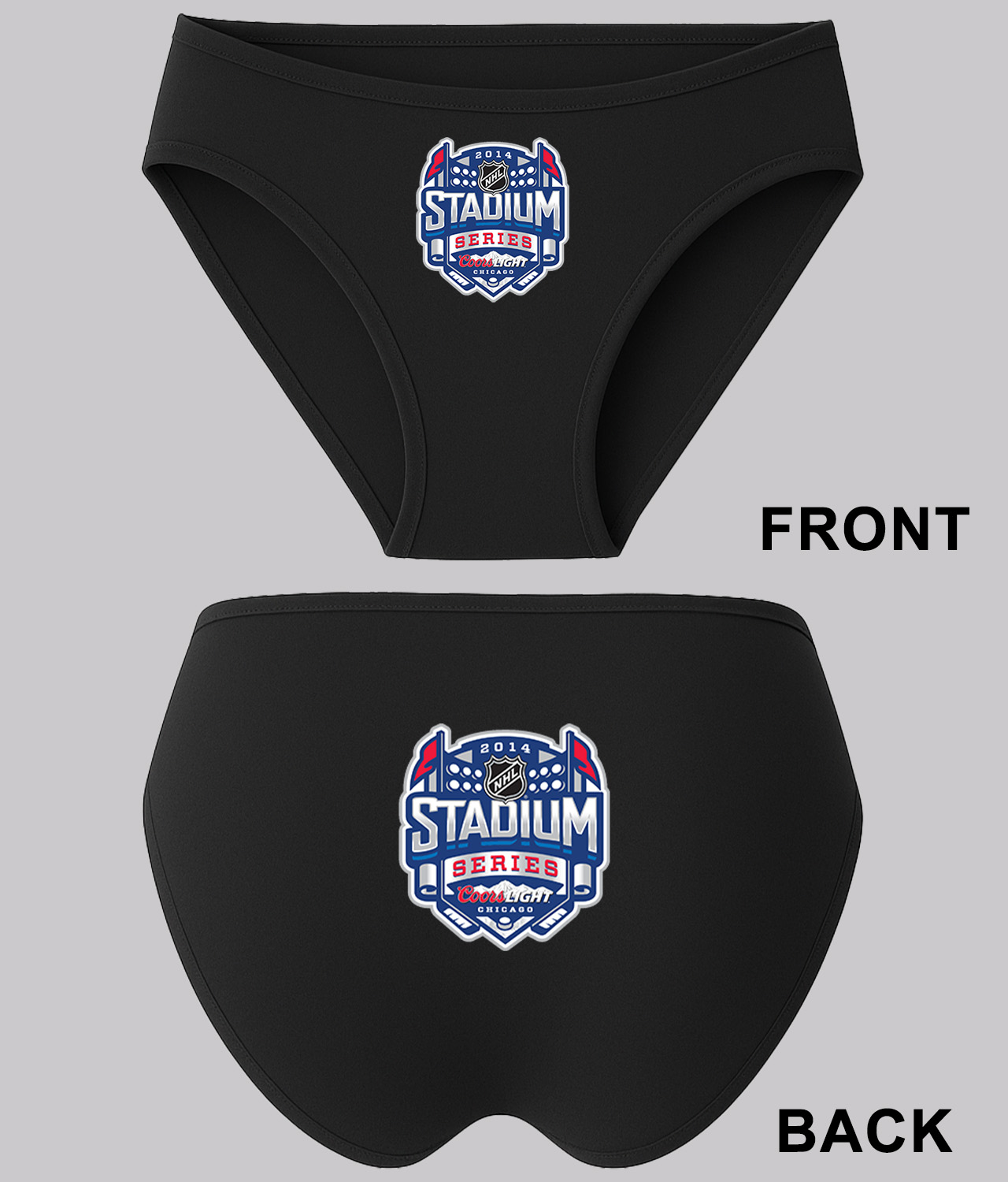 2014 NHL Stadium Series Chicago Hockey Logo Symbol Emblem Customized Design on Women's Bikini Brief Underwear