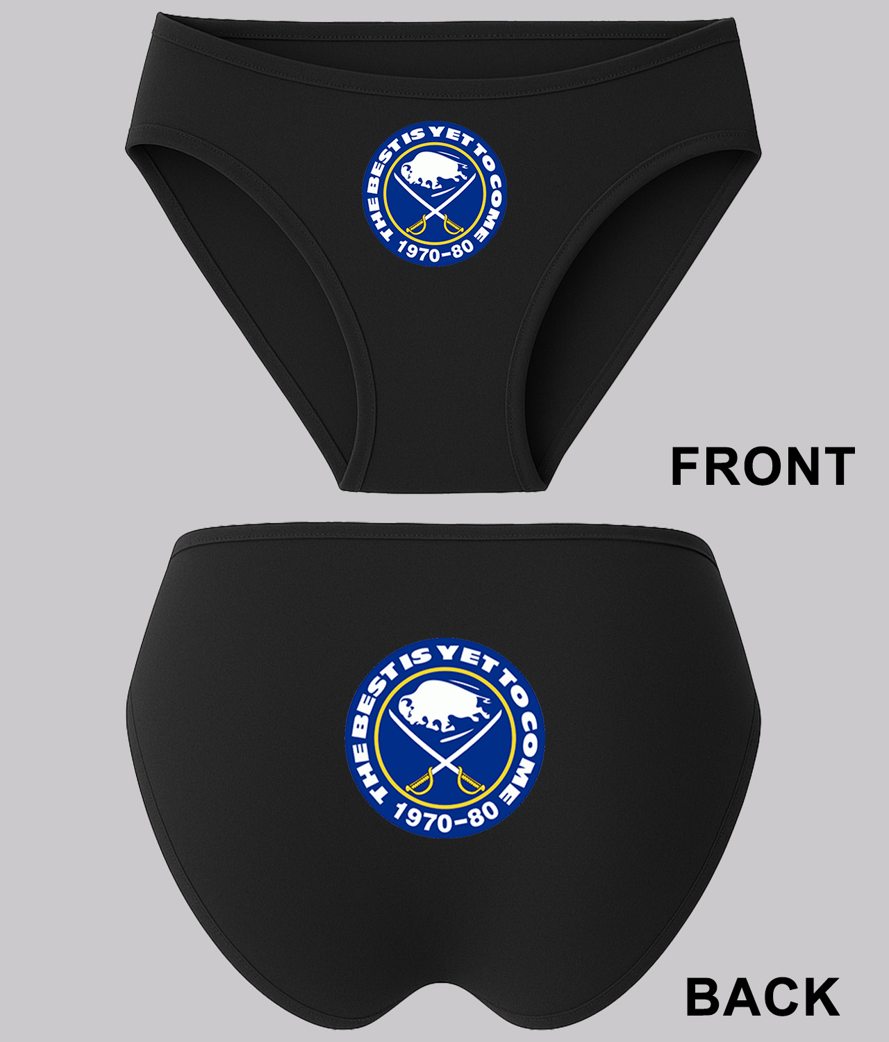 Buffalo Sabres The Best Is Yet To Come 1970-80 Hockey Logo Symbol Emblem Customized Design on Women's Bikini Brief Underwear