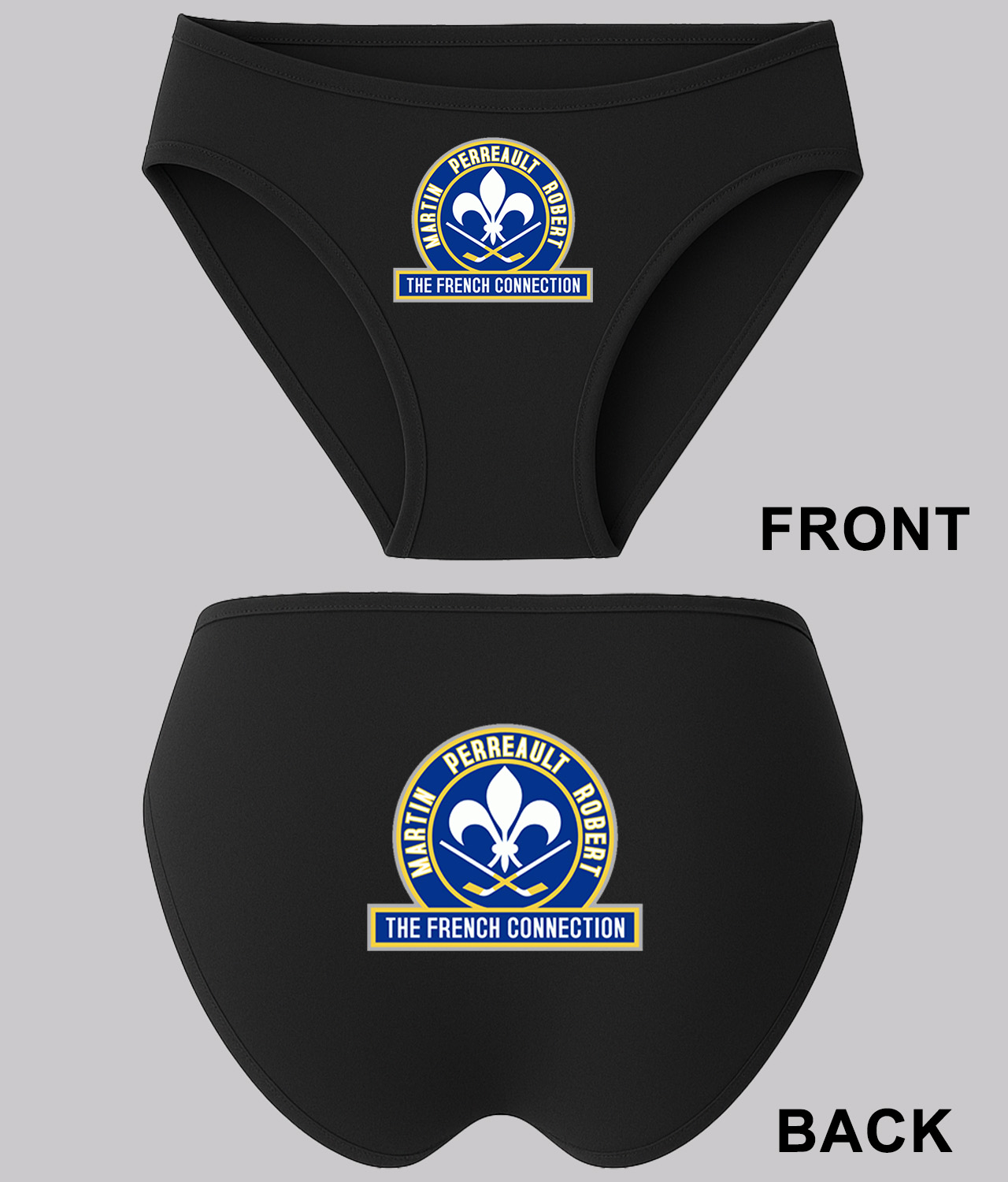 Buffalo Sabres The French Connection Hockey Logo Symbol Emblem Customized Design on Women's Bikini Brief Underwear