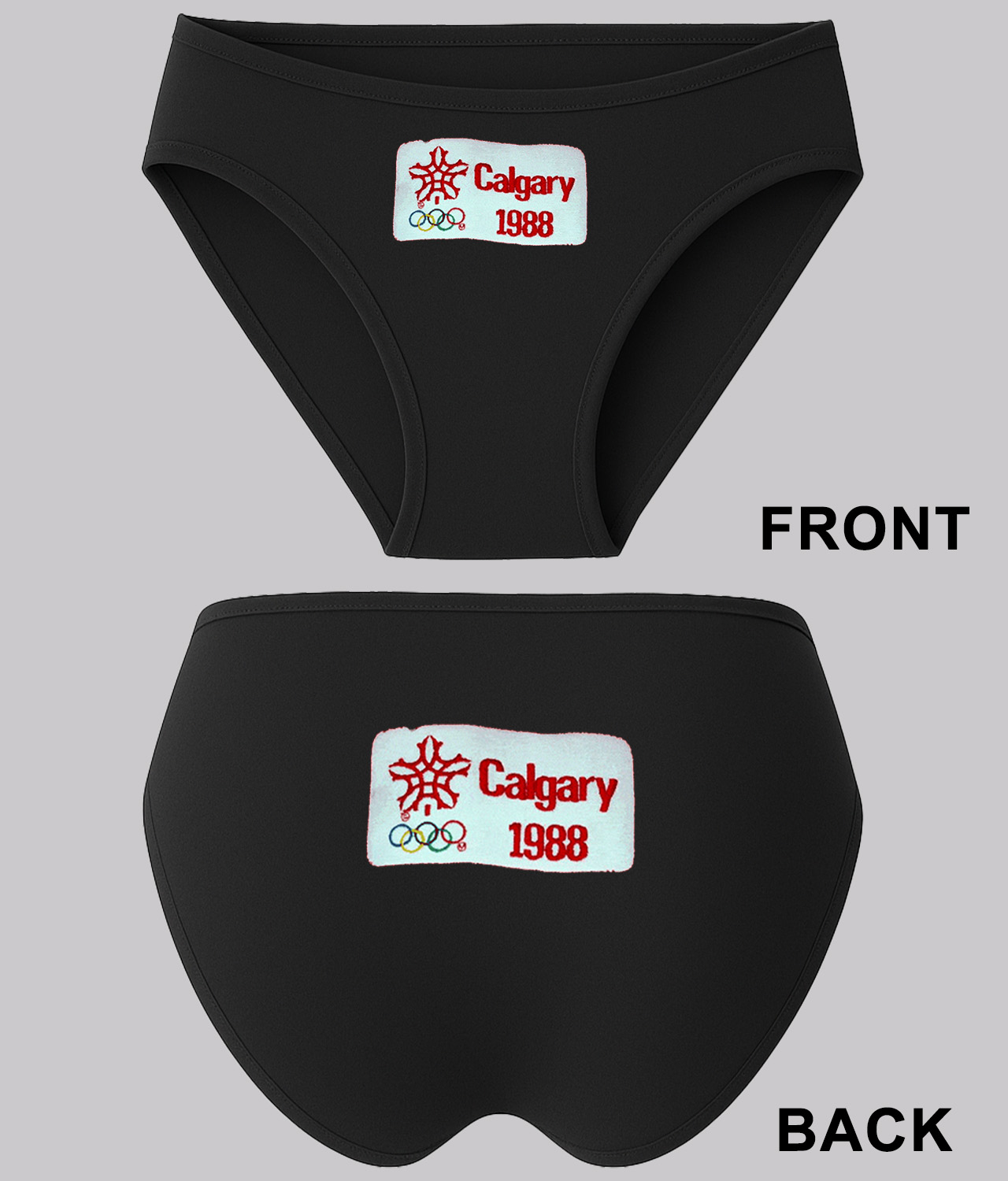 1988 Winter Olympics In Calgary - Calgary Flames Hockey Logo Symbol Emblem Customized Design on Women's Bikini Brief Underwear
