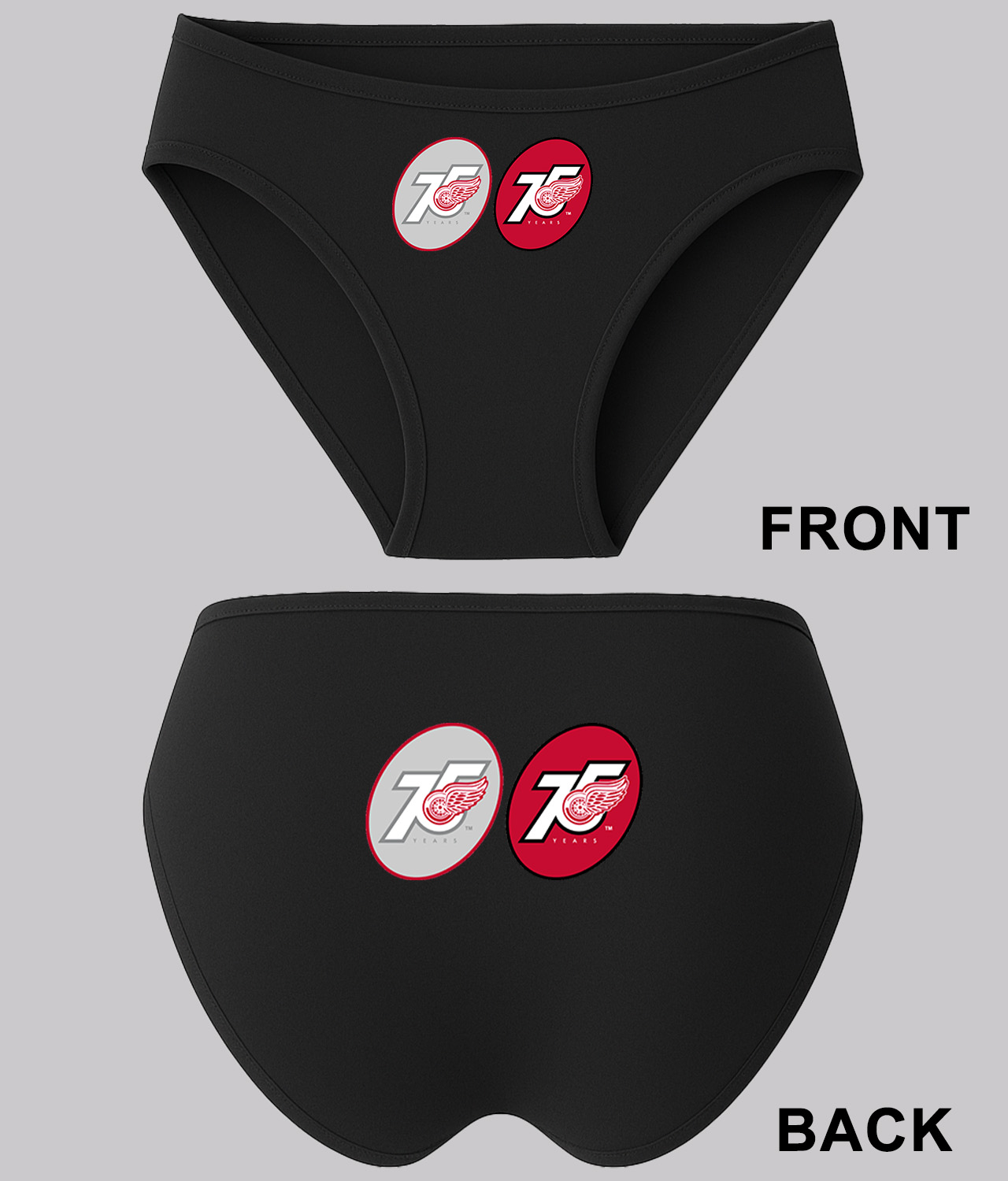 75th Anniversary Of The Detroit Red Wings Hockey Logo Symbol Emblem Customized Design on Women's Bikini Brief Underwear